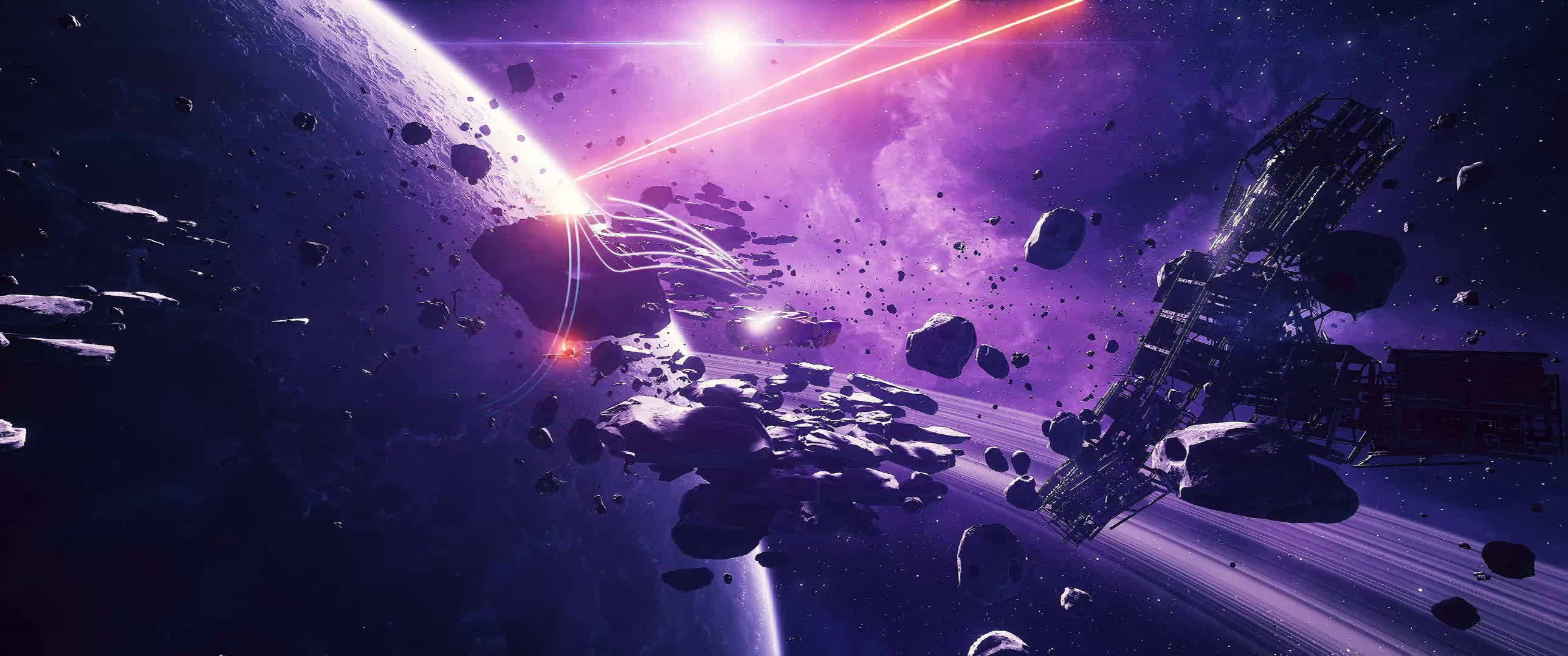 4K 宇宙を漂う天体 壁紙