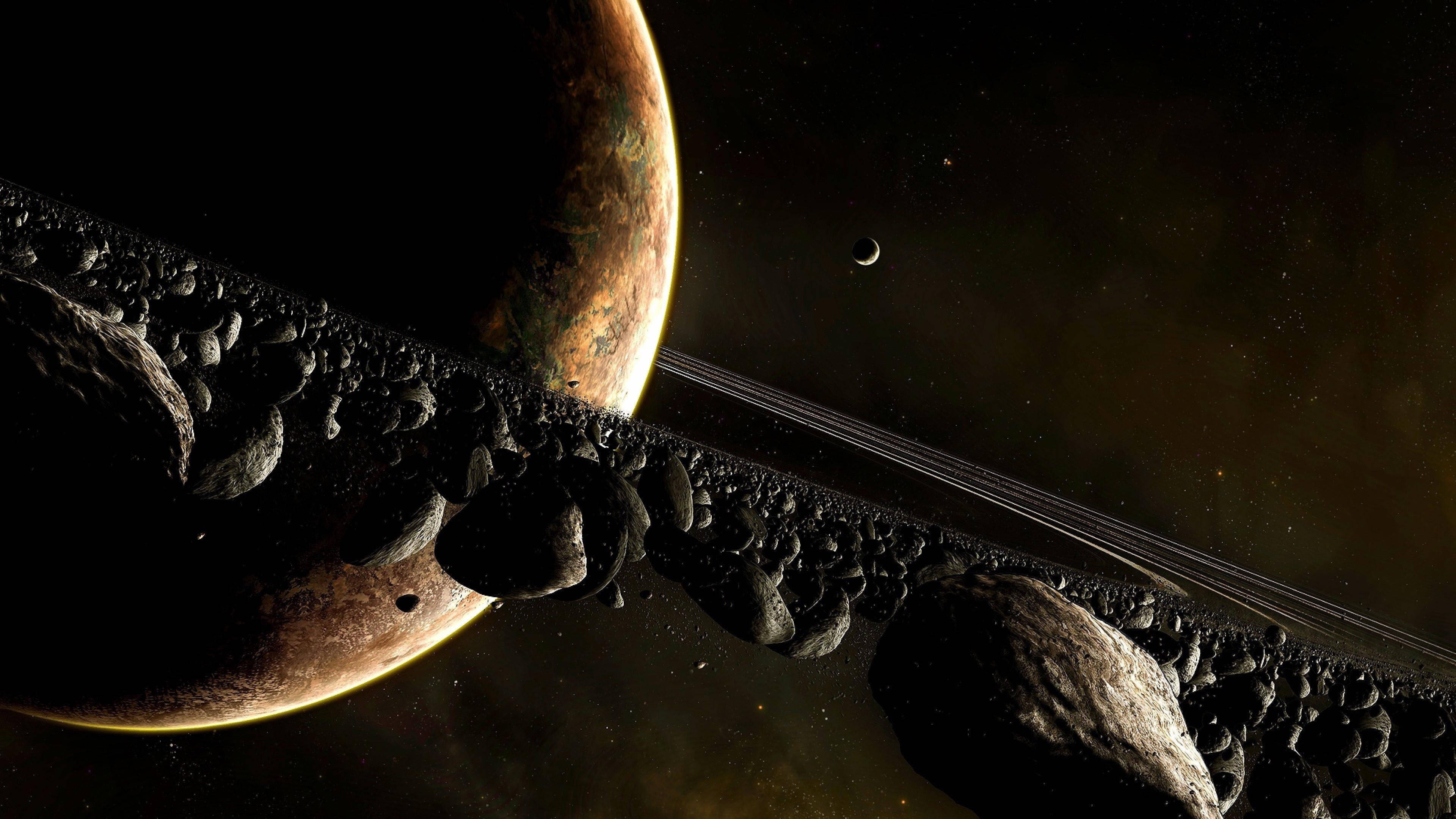 小惑星の土星 4K 壁紙