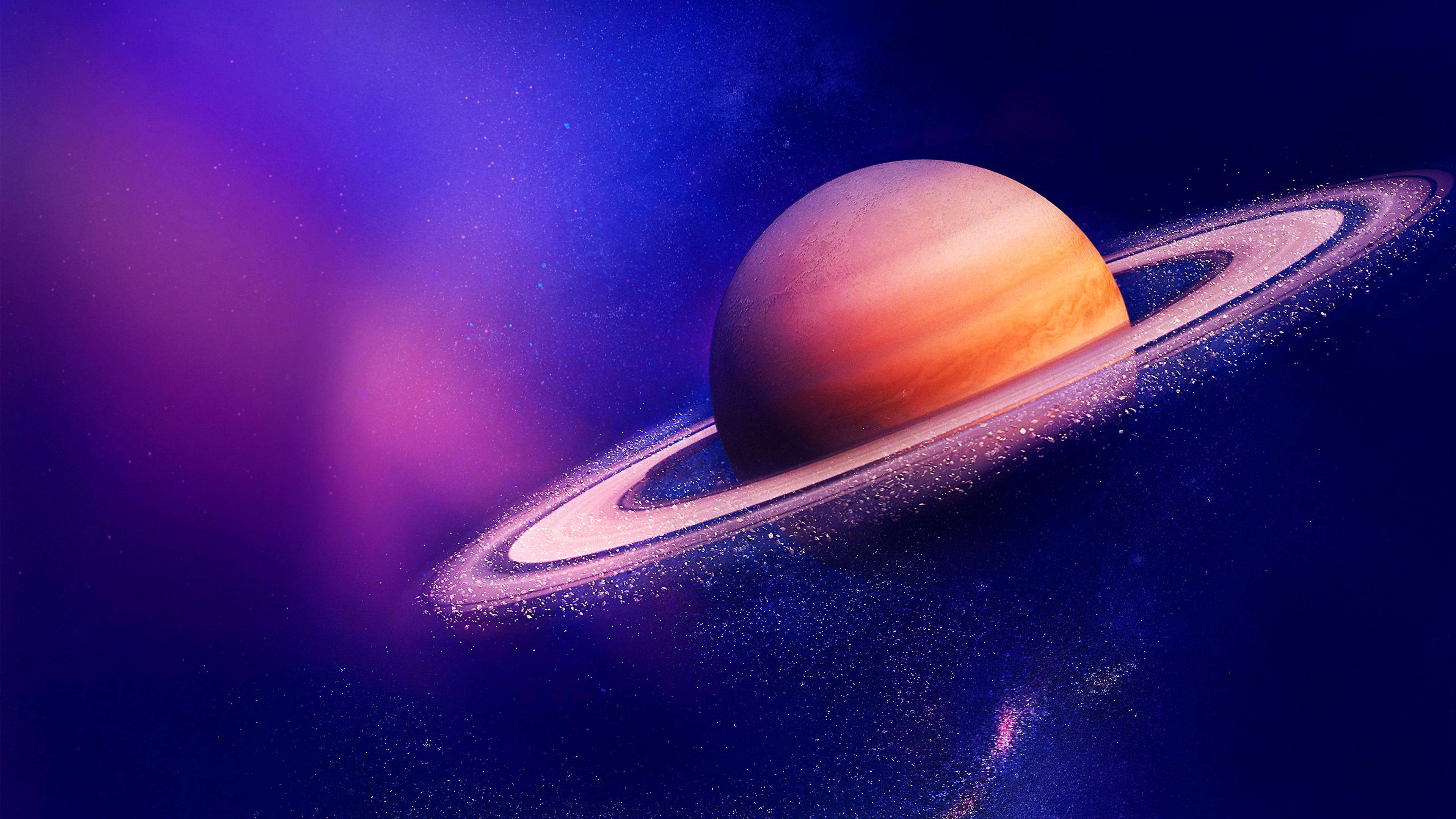 明るい土星 4K 壁紙
