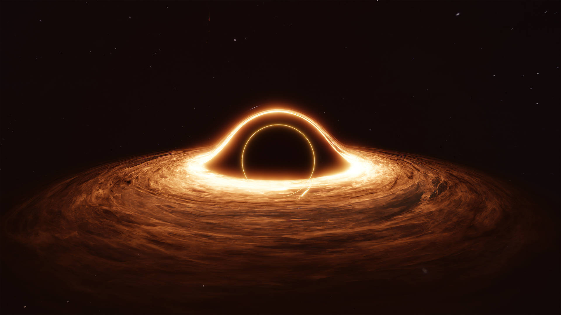 4K ブラックホール 明るい事象の地平線と円盤 — 宇宙 GIF 壁紙