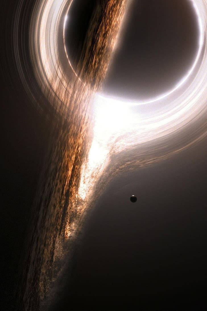 4K ブラックホールと小さな惑星 — 4K 宇宙 GIF 壁紙