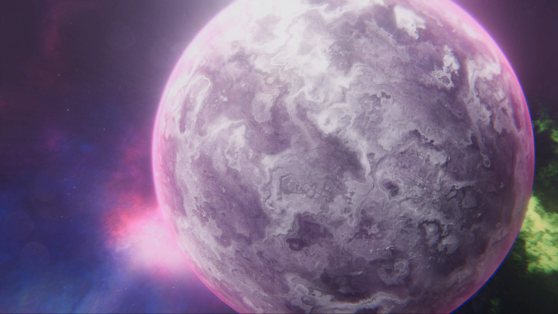 4K 動く紫色がかった惑星