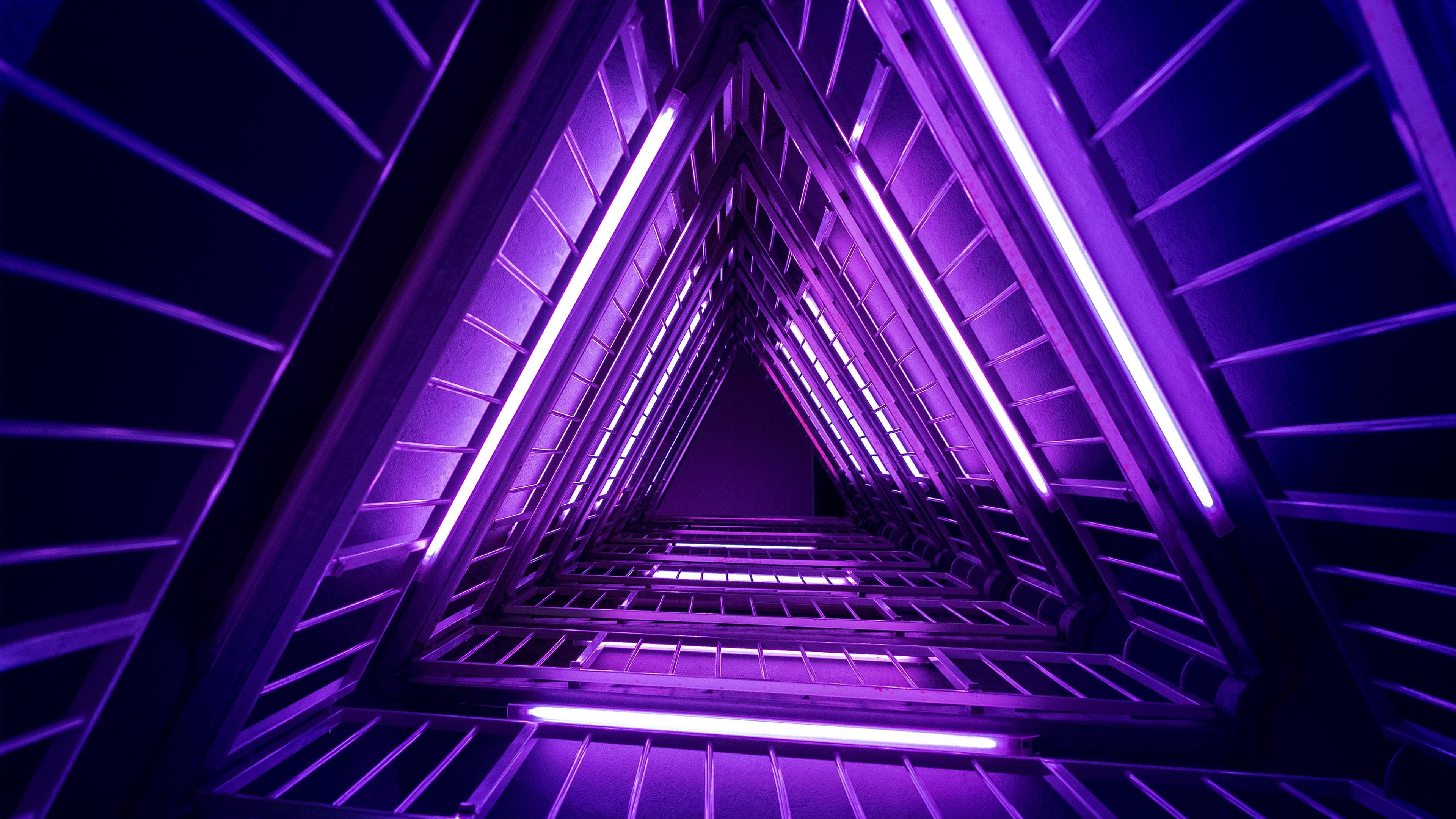 4K 建築 三角形トンネル 壁紙
