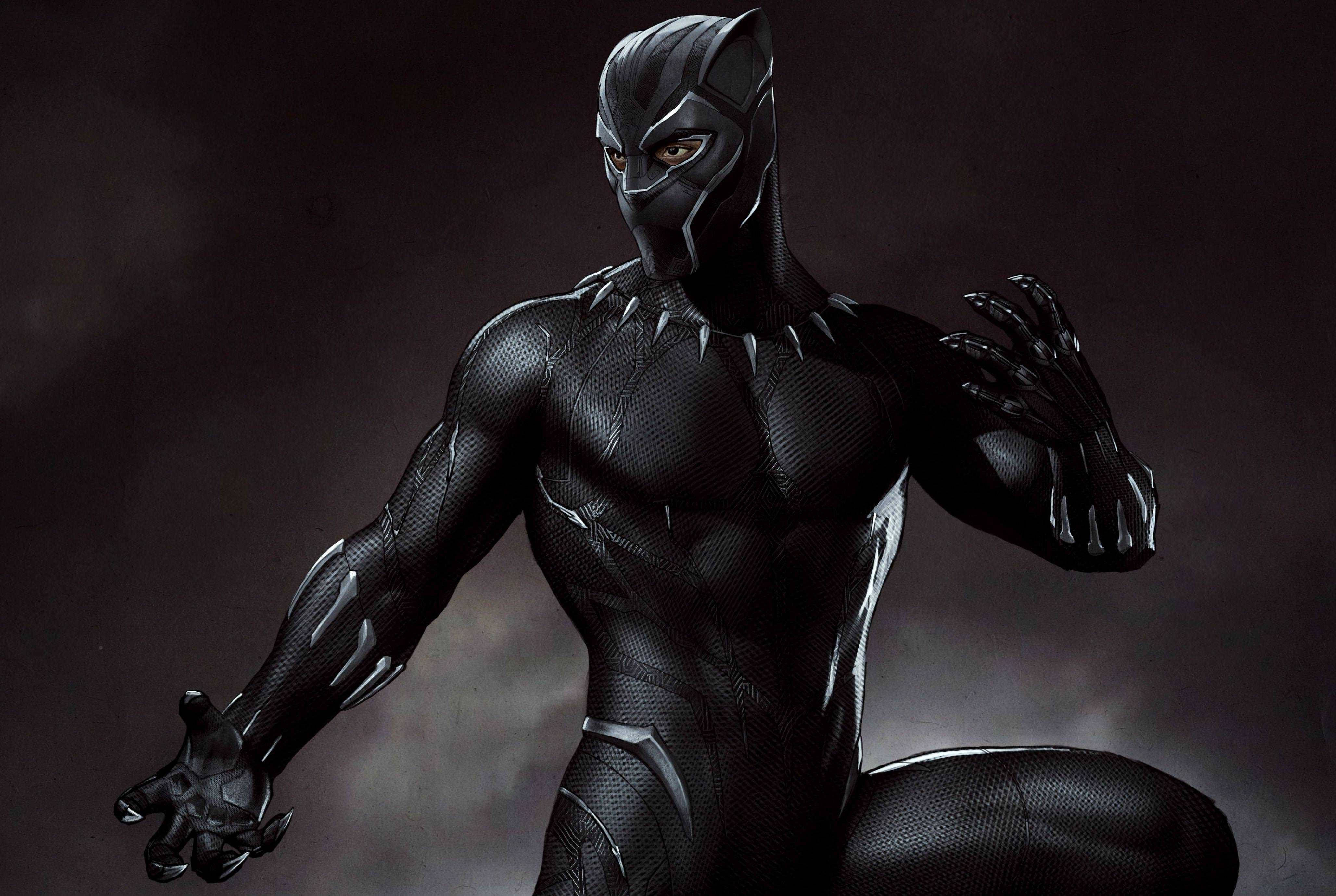 クールなブラックパンサー 4KウルトラHD ダークアート 壁紙