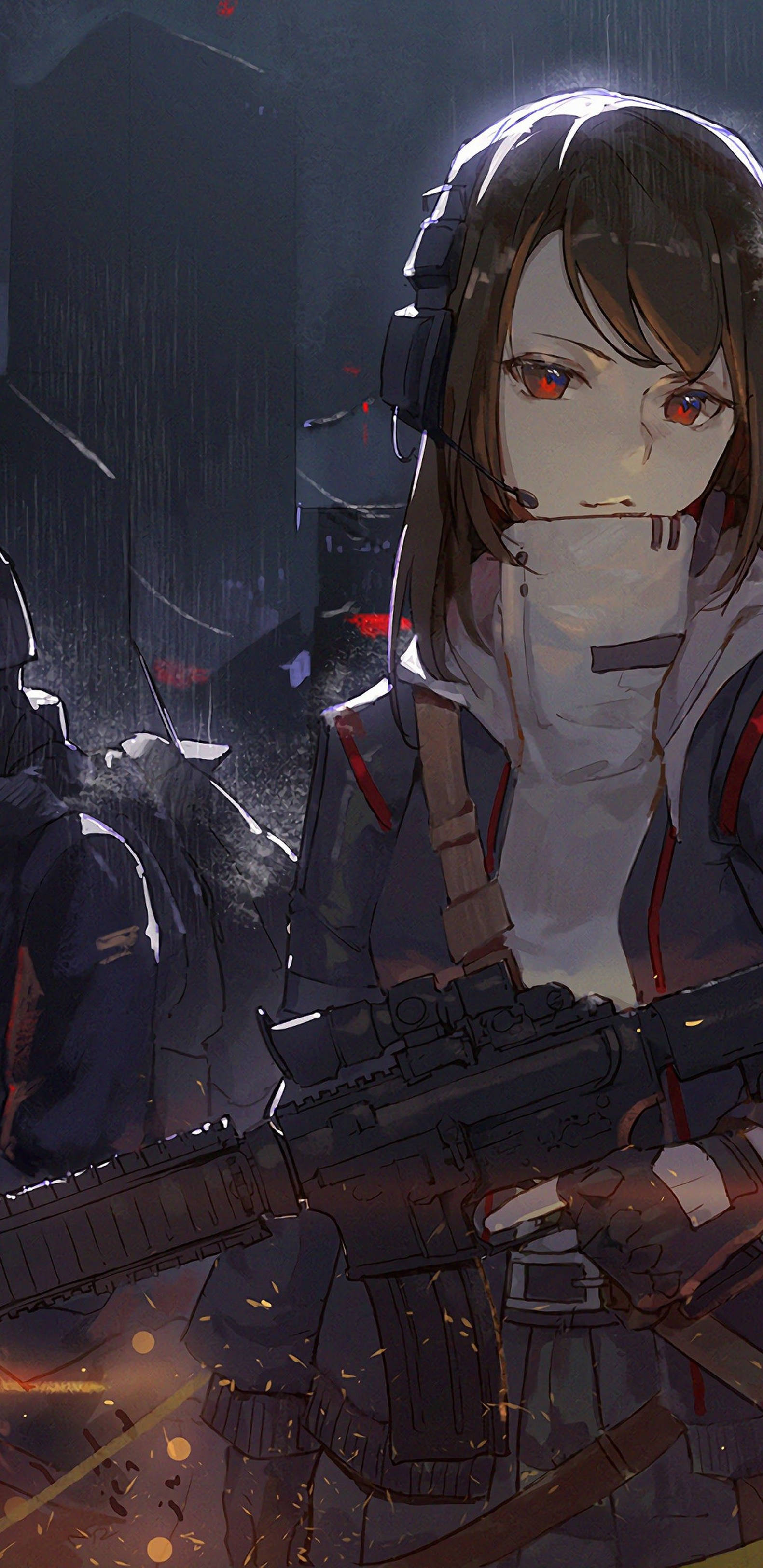 4KアニメiPhone 武装した激しい少女 壁紙