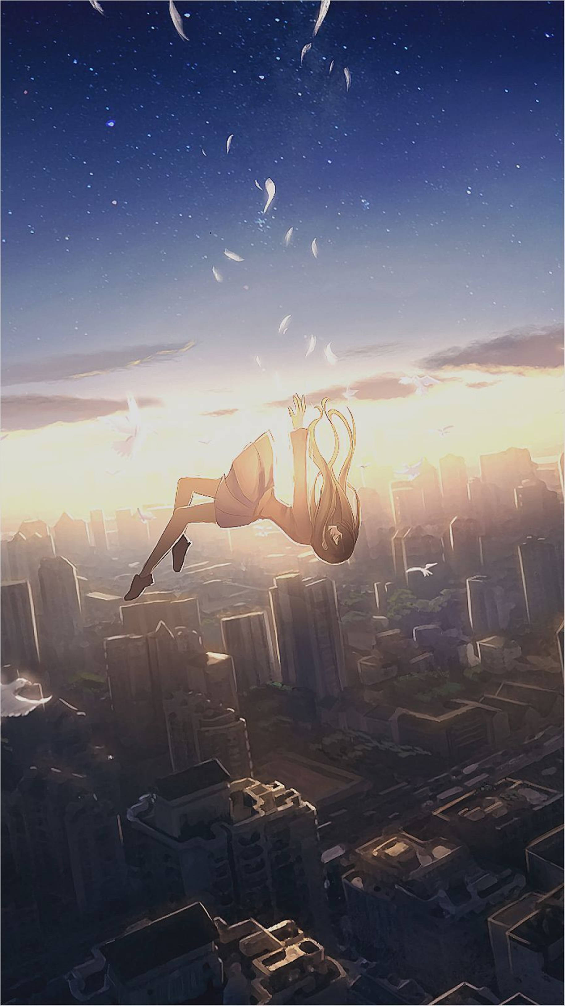 4KアニメiPhone落下都市少女 壁紙