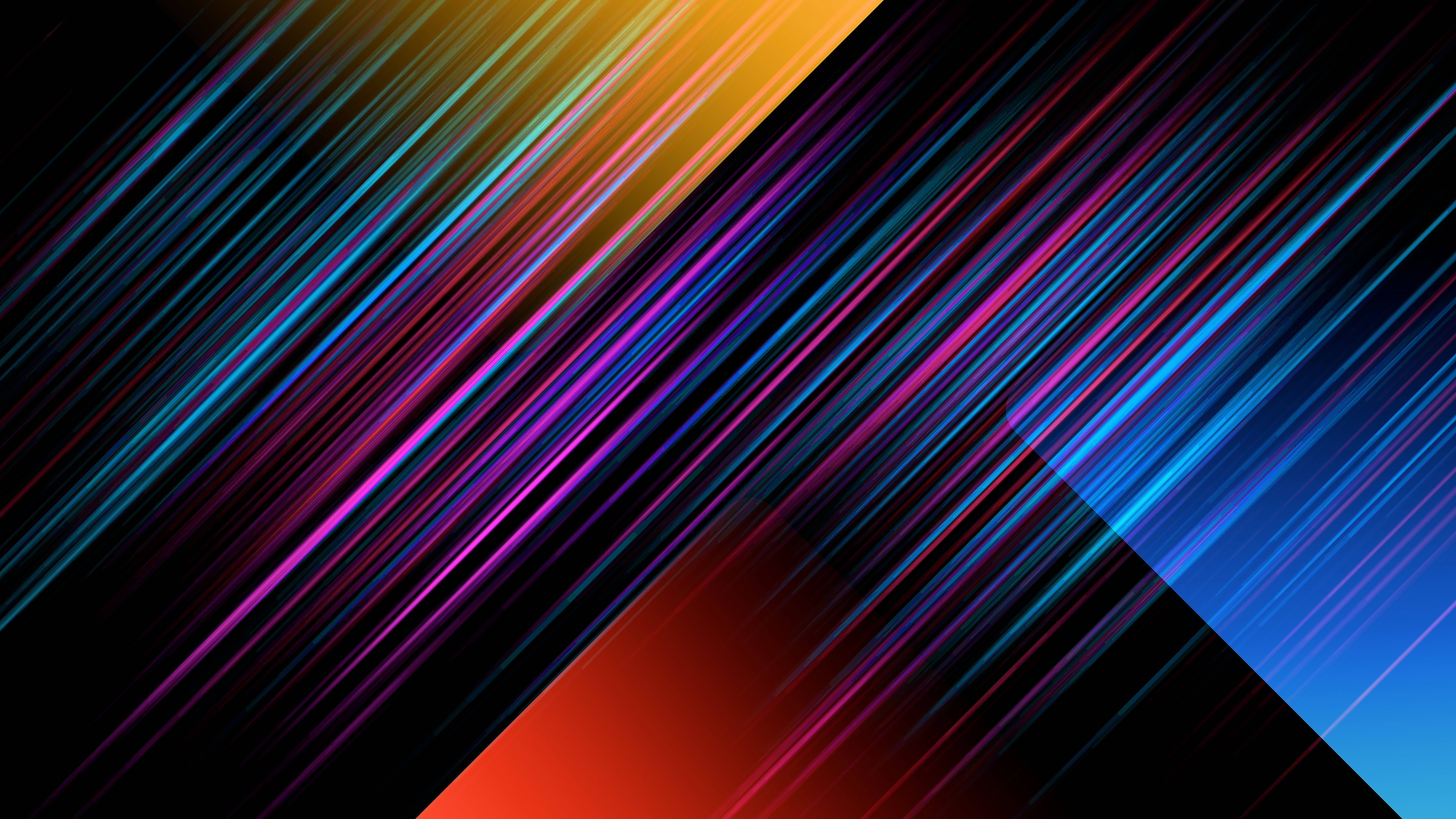8K Ultra HD カラフルな線と形 壁紙
