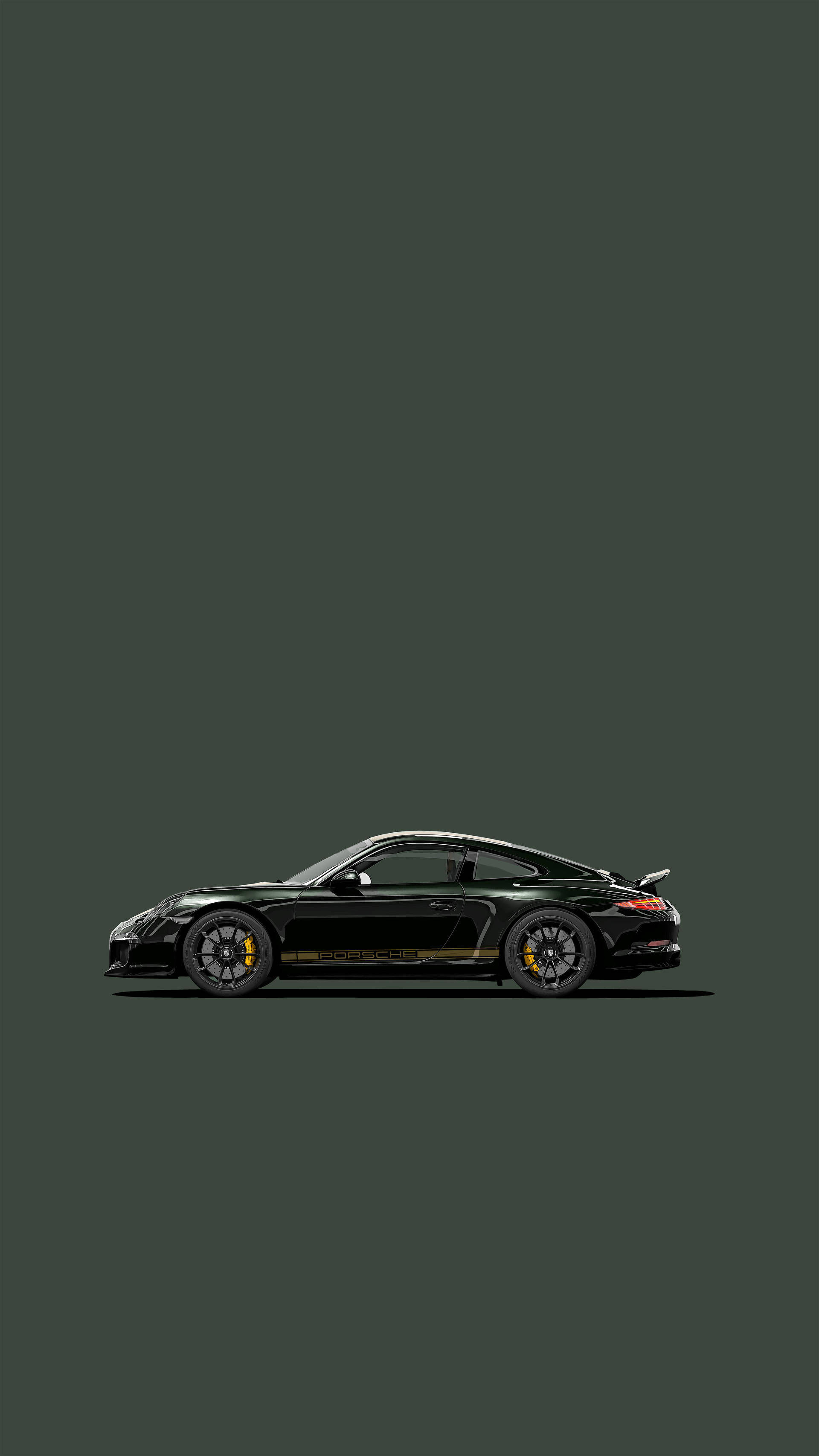 ダークグリーンのポルシェ911 アートワーク 壁紙