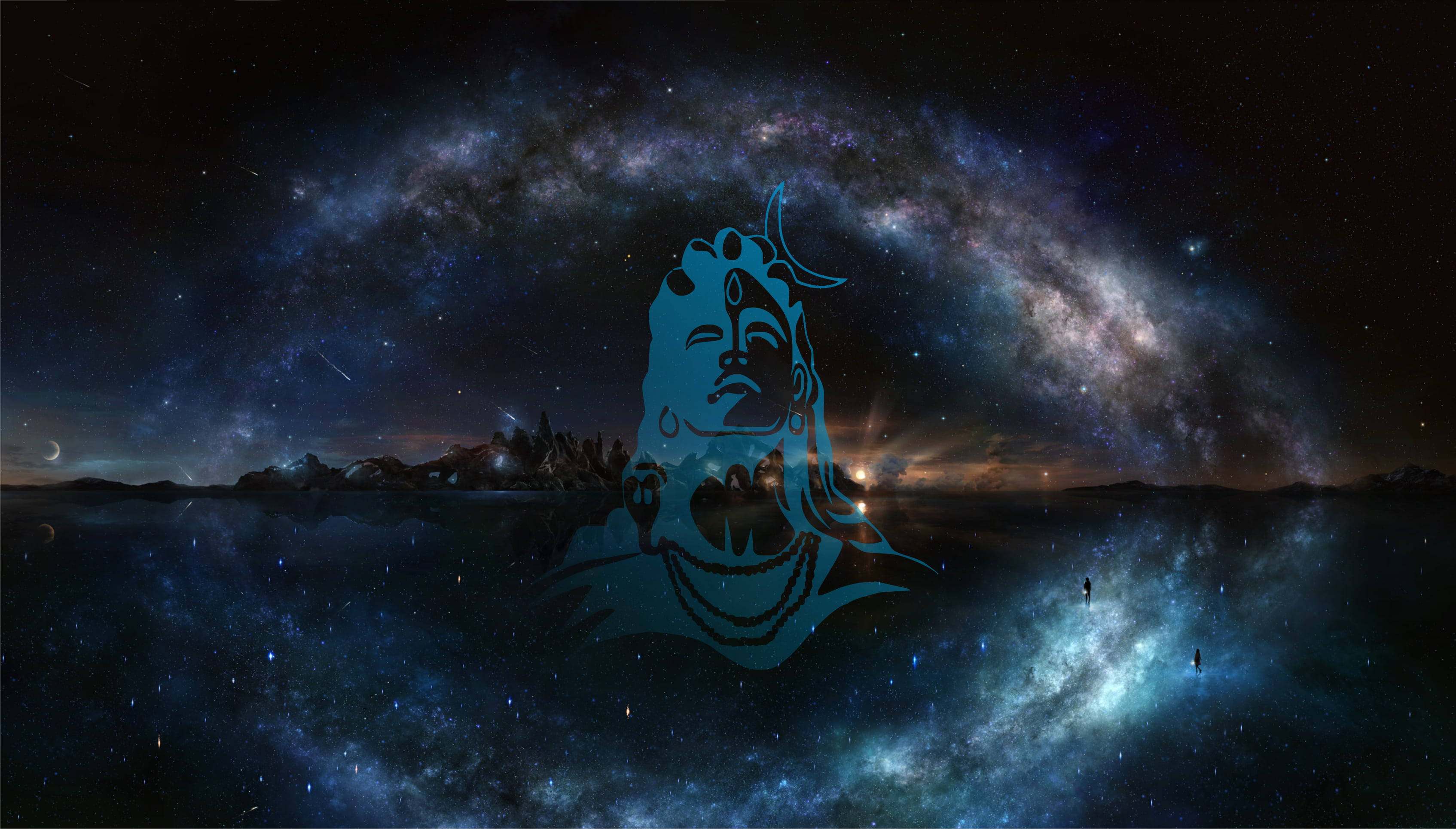 Adiyogi 4K ギャラクシーアートワーク 壁紙