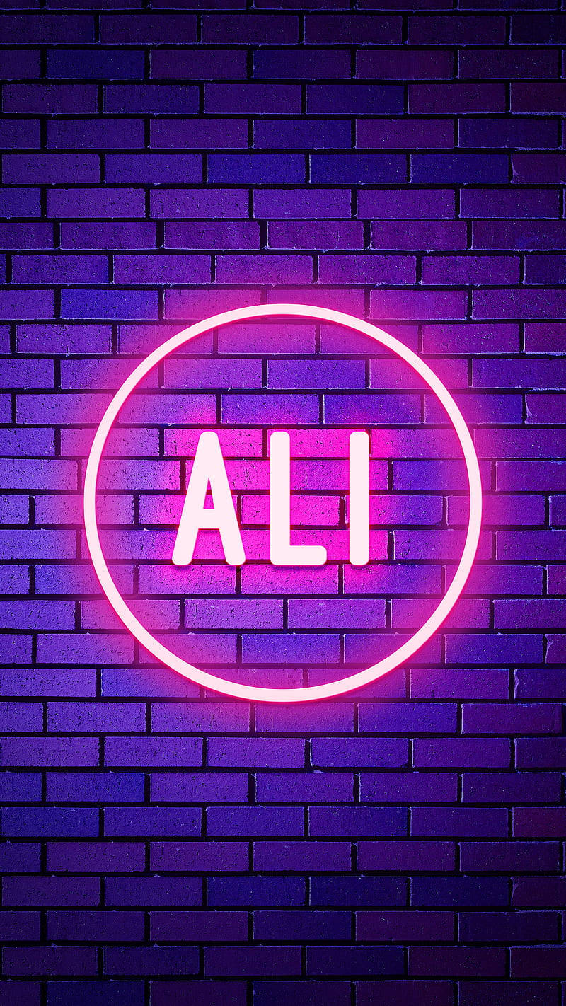 光るネオンサイン「Ali」 壁紙