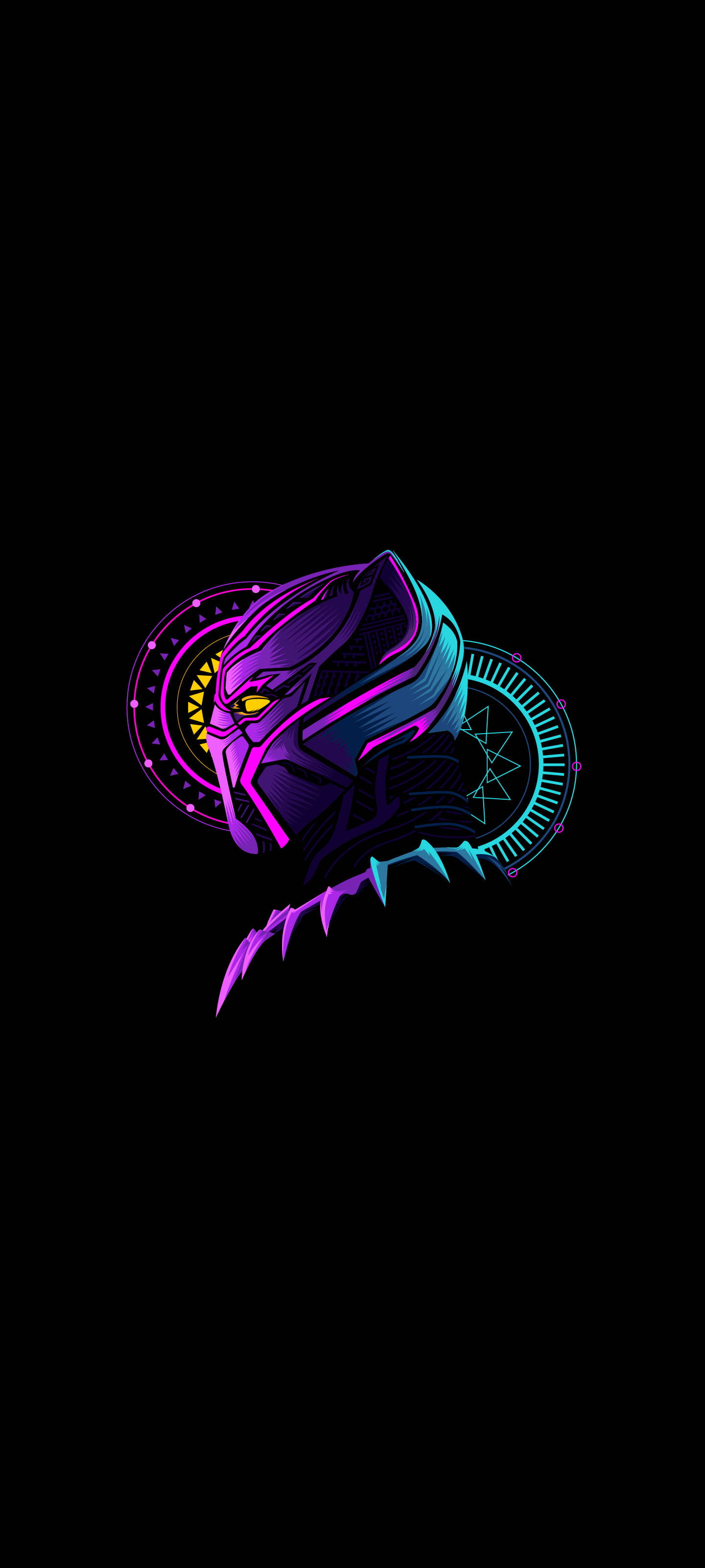 ブラックAMOLED ブラックパンサー 壁紙