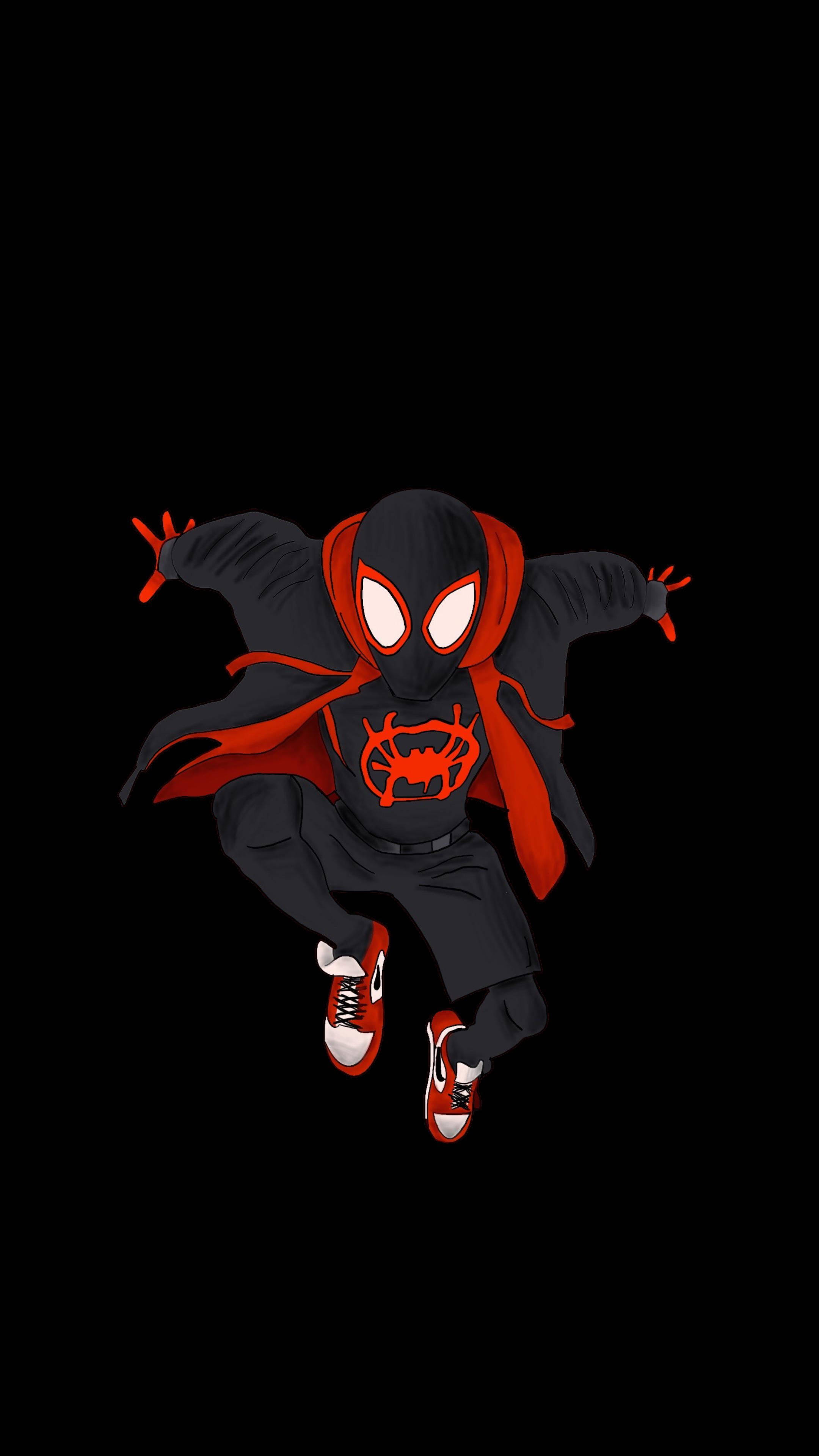 ブラックAMOLED ブラックスパイダーマン 壁紙