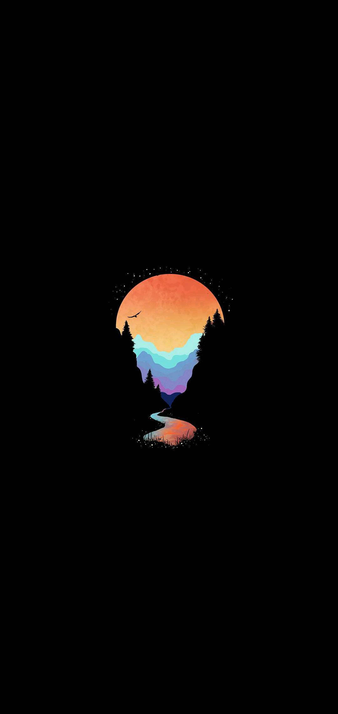 AMOLED マウンテンストリーム 壁紙