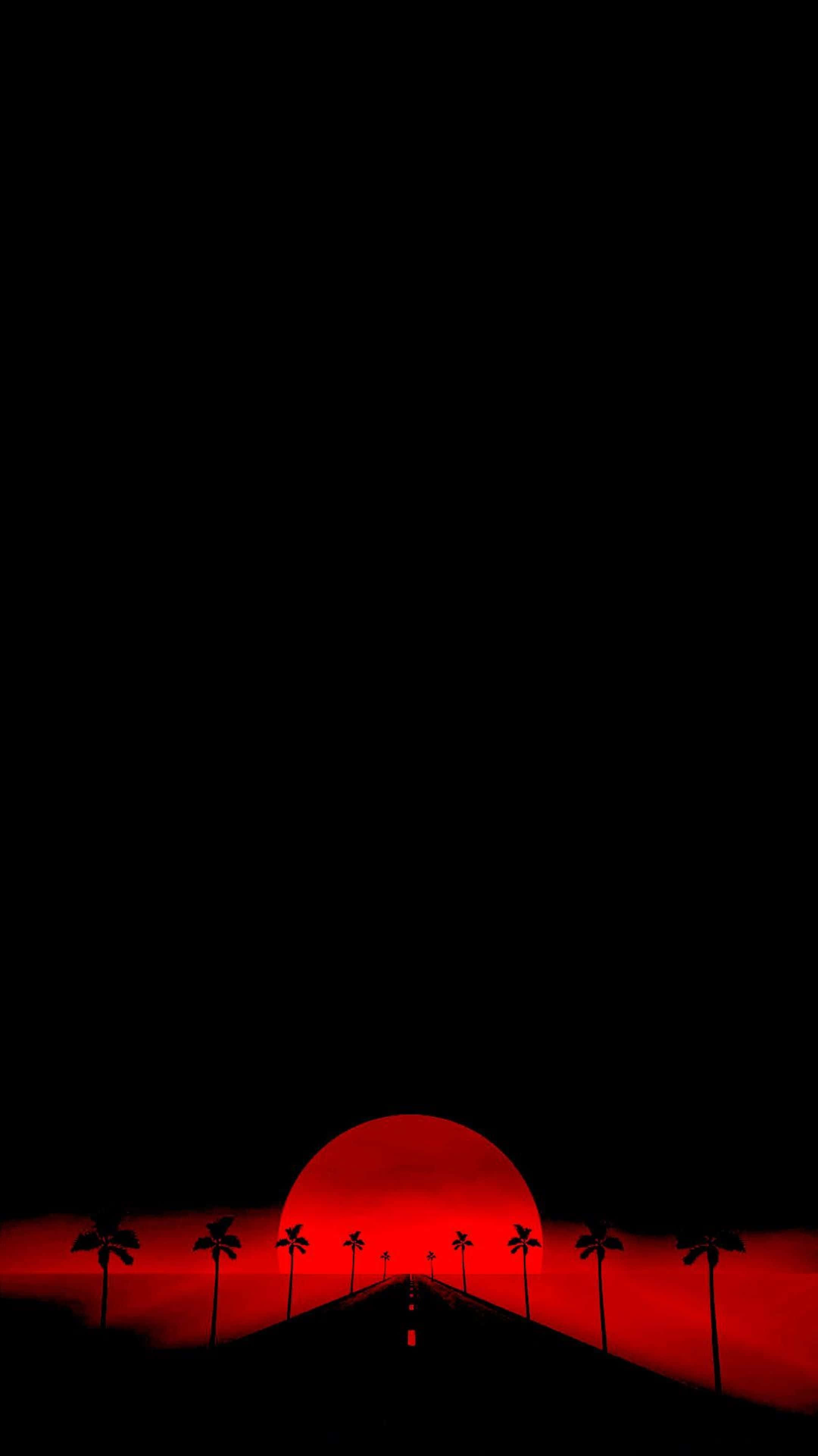 AMOLED背景 赤い太陽の道 壁紙