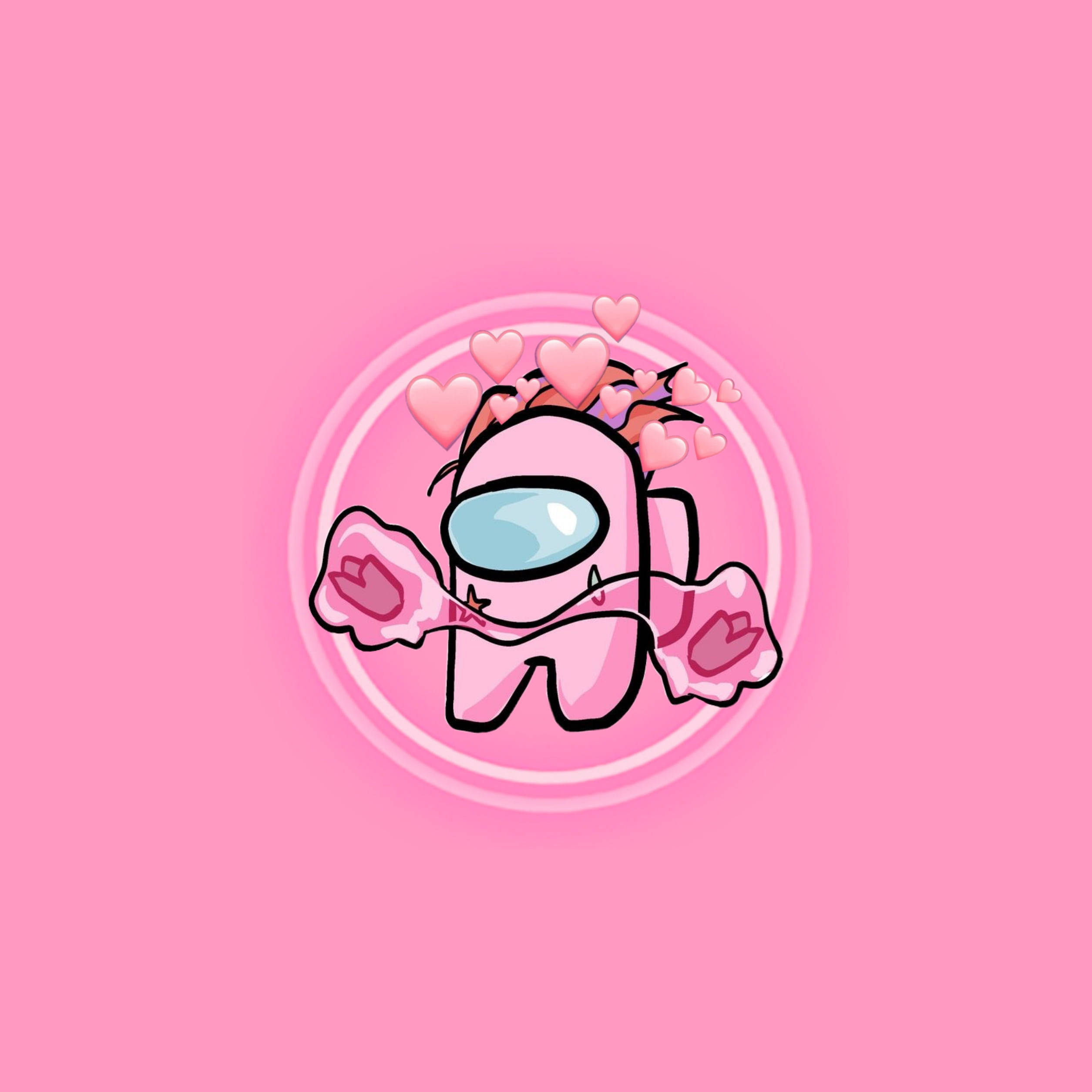 ピンクのAmong Usクルー 壁紙