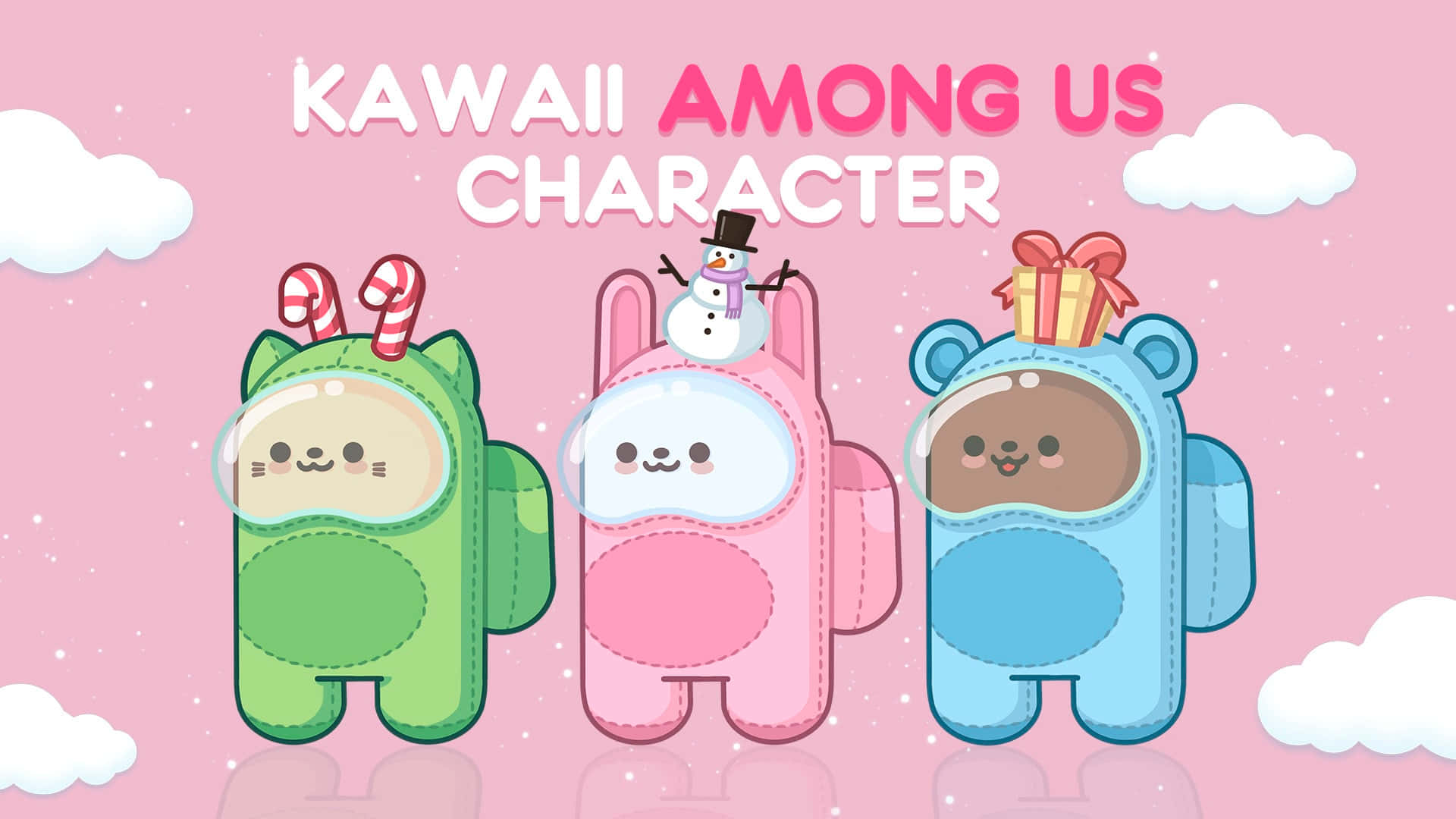 クリスマスデザインのかわいいAmong US 壁紙