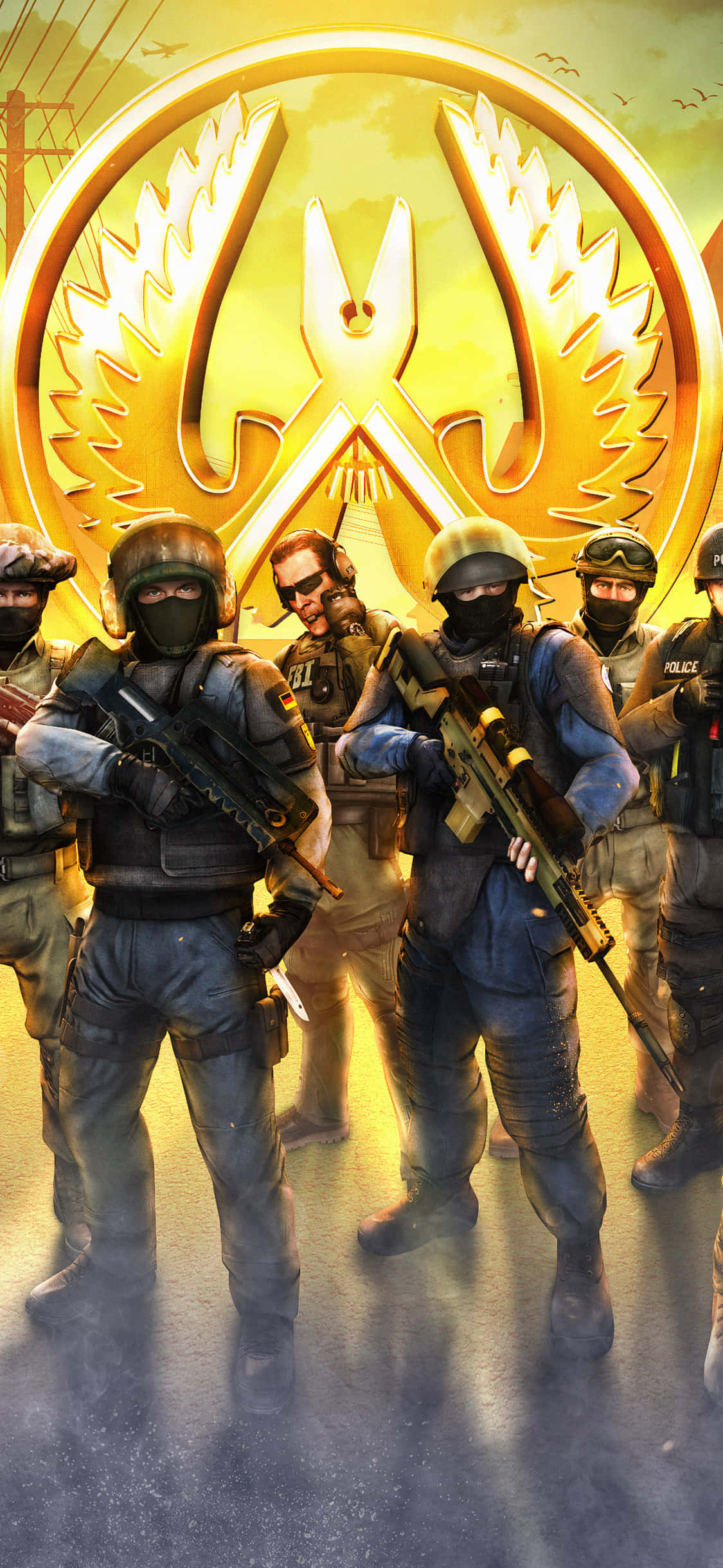 Android Counter-strike Global Offensive カウンターテロリスト ロゴ背景 壁紙