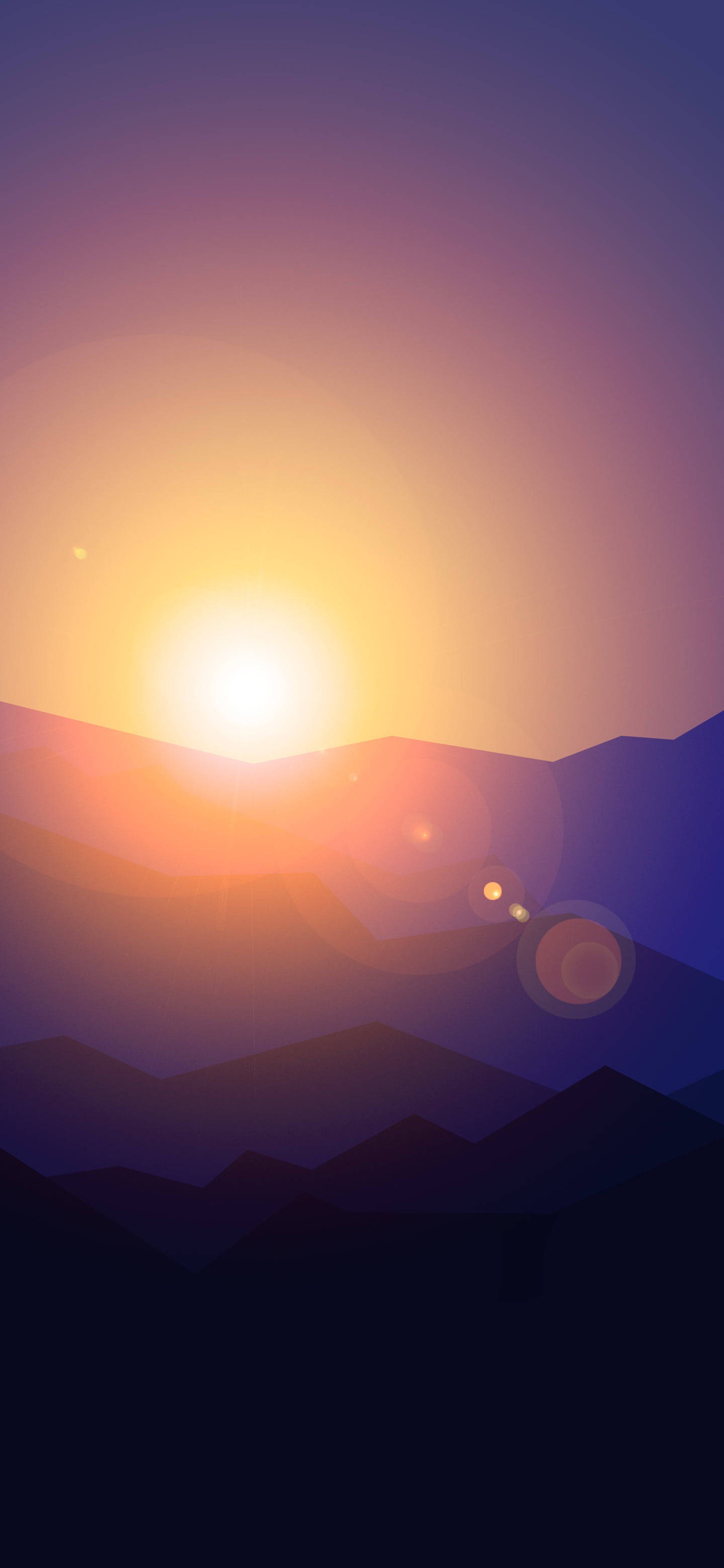 夕日 地平線 ミニマリスト Android 壁紙