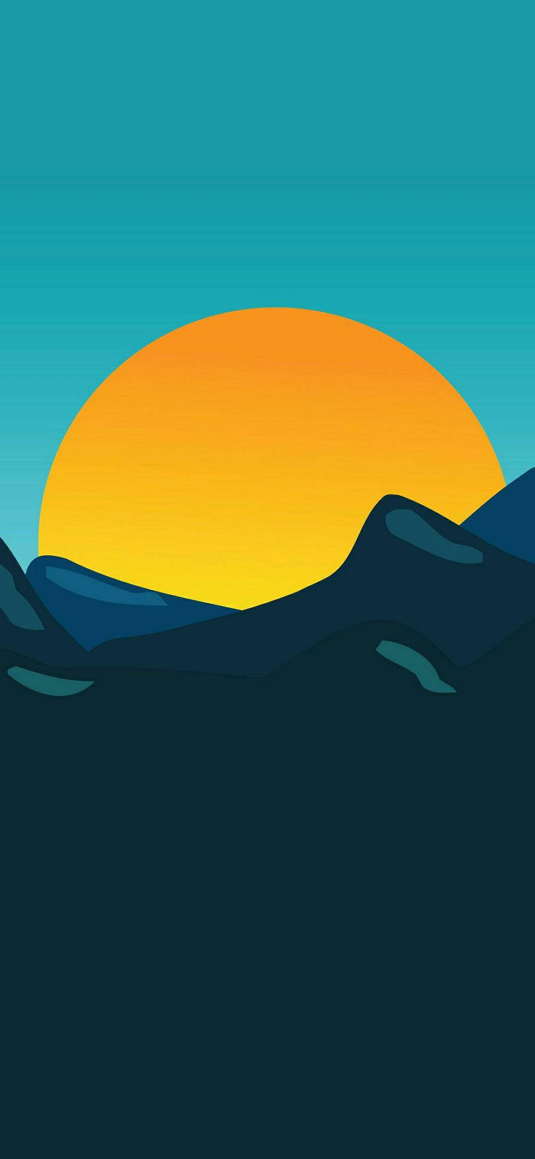 黄金の太陽 ミニマル Android 壁紙