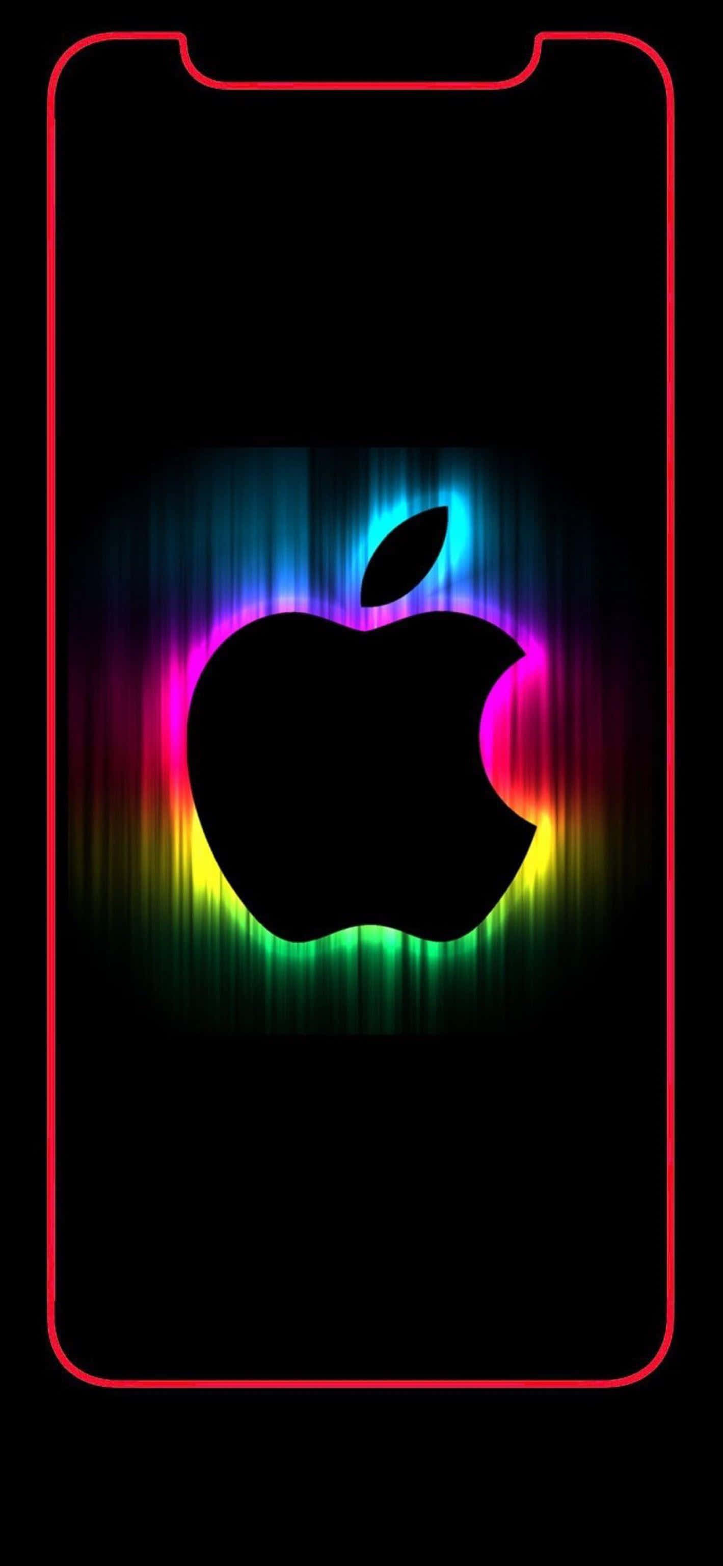 ネオンレインボーライトが輝くApple HD iPhone壁紙 壁紙