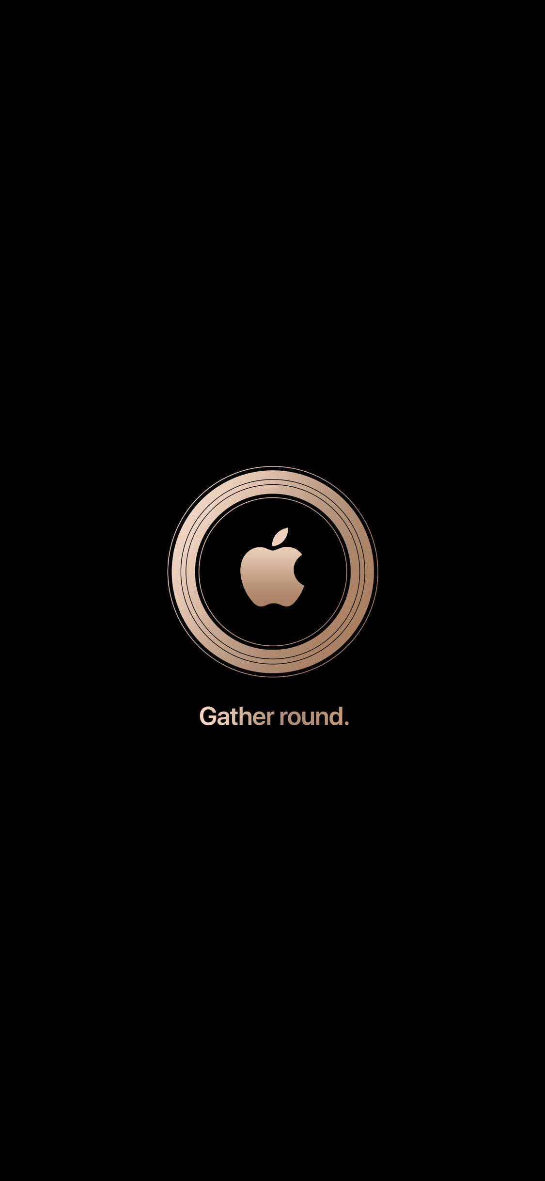ゴールドサークル Appleロゴ iPhone 壁紙