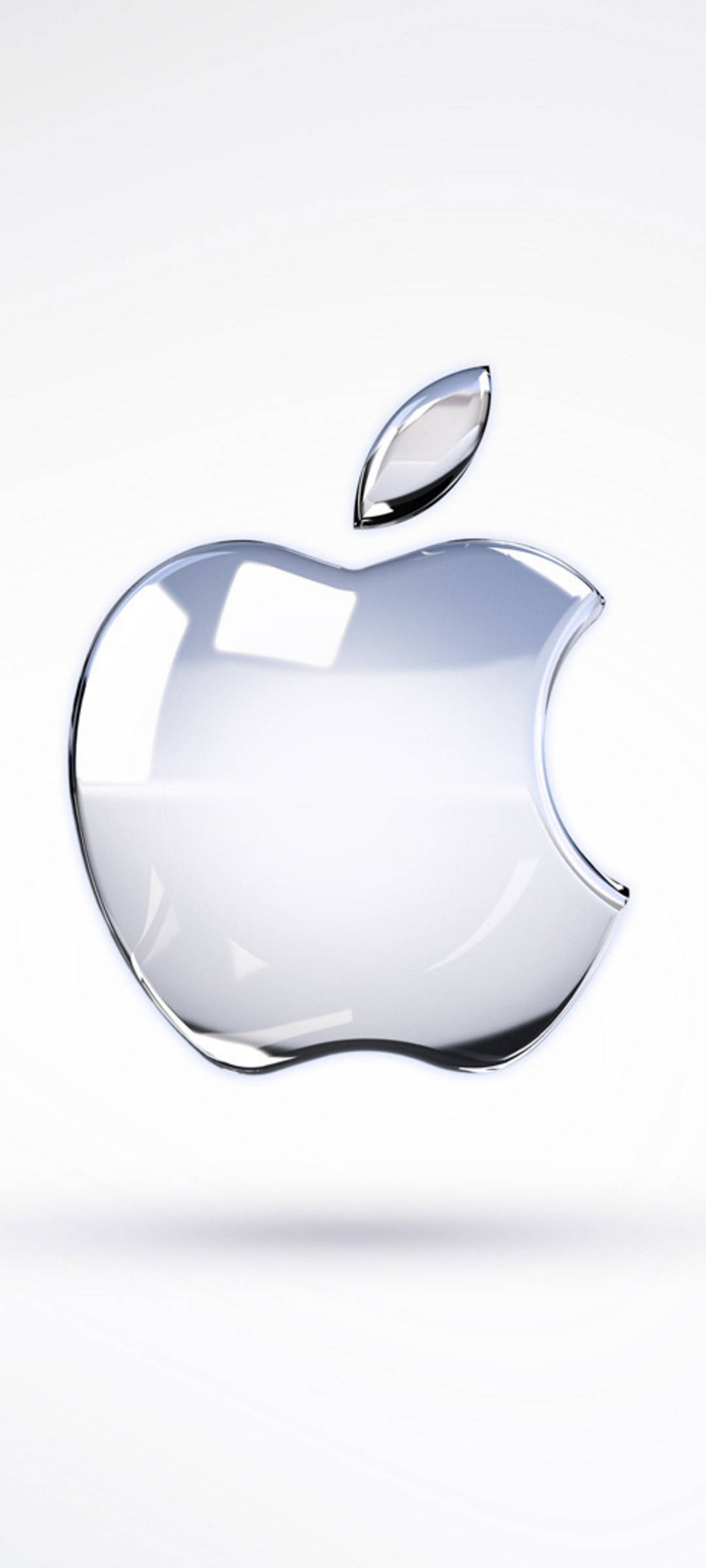 白とシルバーのAppleロゴ iPhone 壁紙