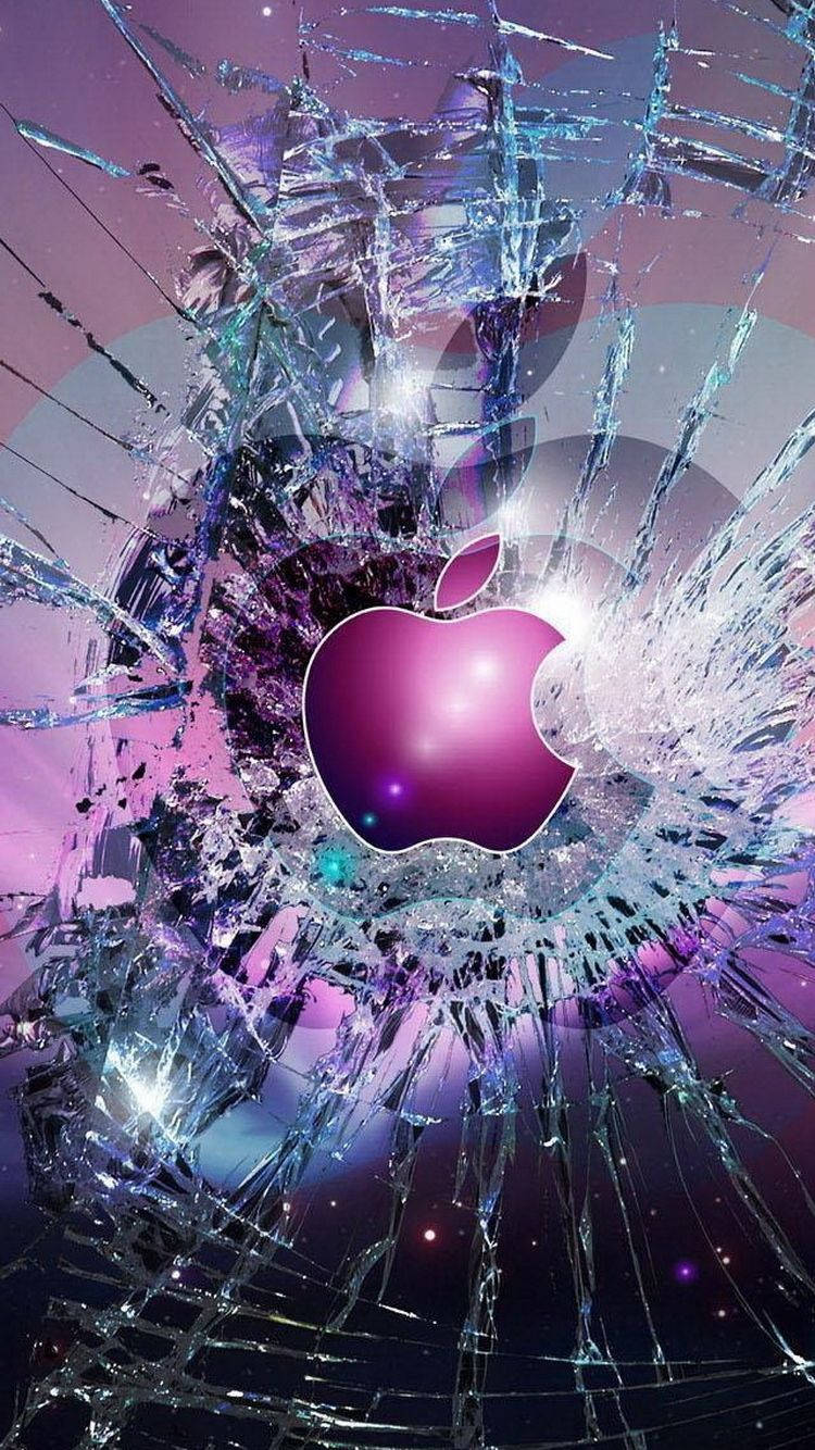紫色のAppleロゴ iPhone 壁紙
