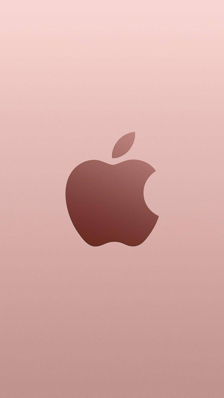 ローズゴールドAppleロゴ iPhone SE 壁紙
