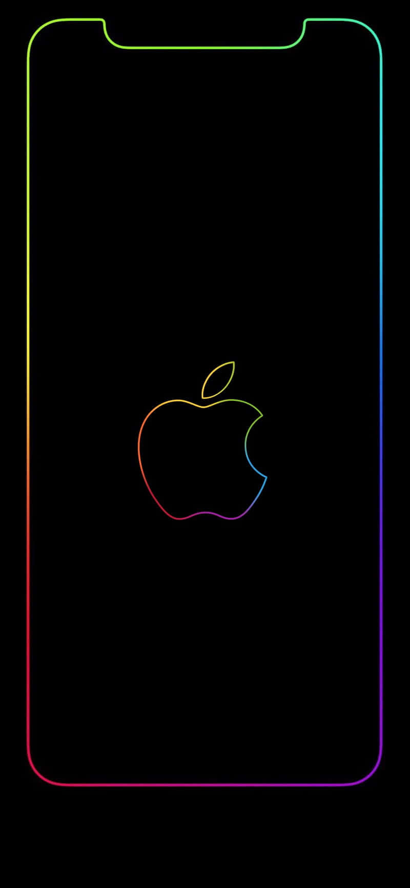 Apple iPhone X ネオンロゴ 壁紙