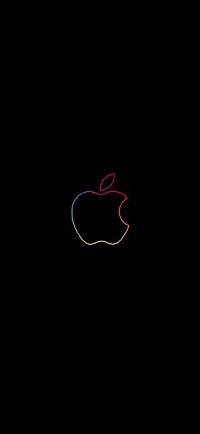 鮮やかな虹色のエッジを持つApple iPhone XR 壁紙