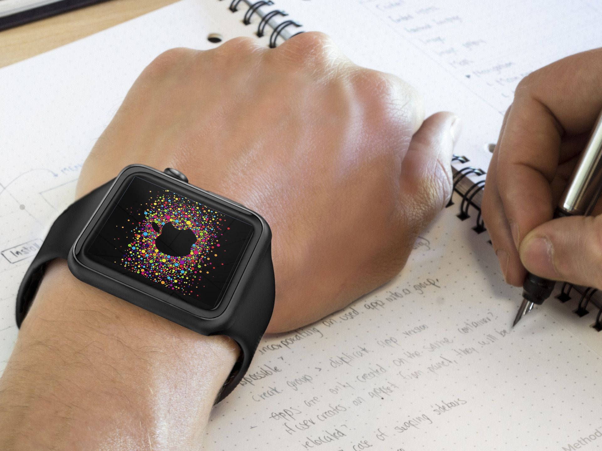 Apple Watch ブラックシリコンバンド 壁紙