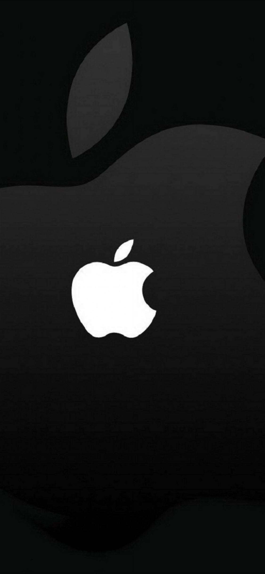 白いAppleロゴのiPhoneダーク 壁紙
