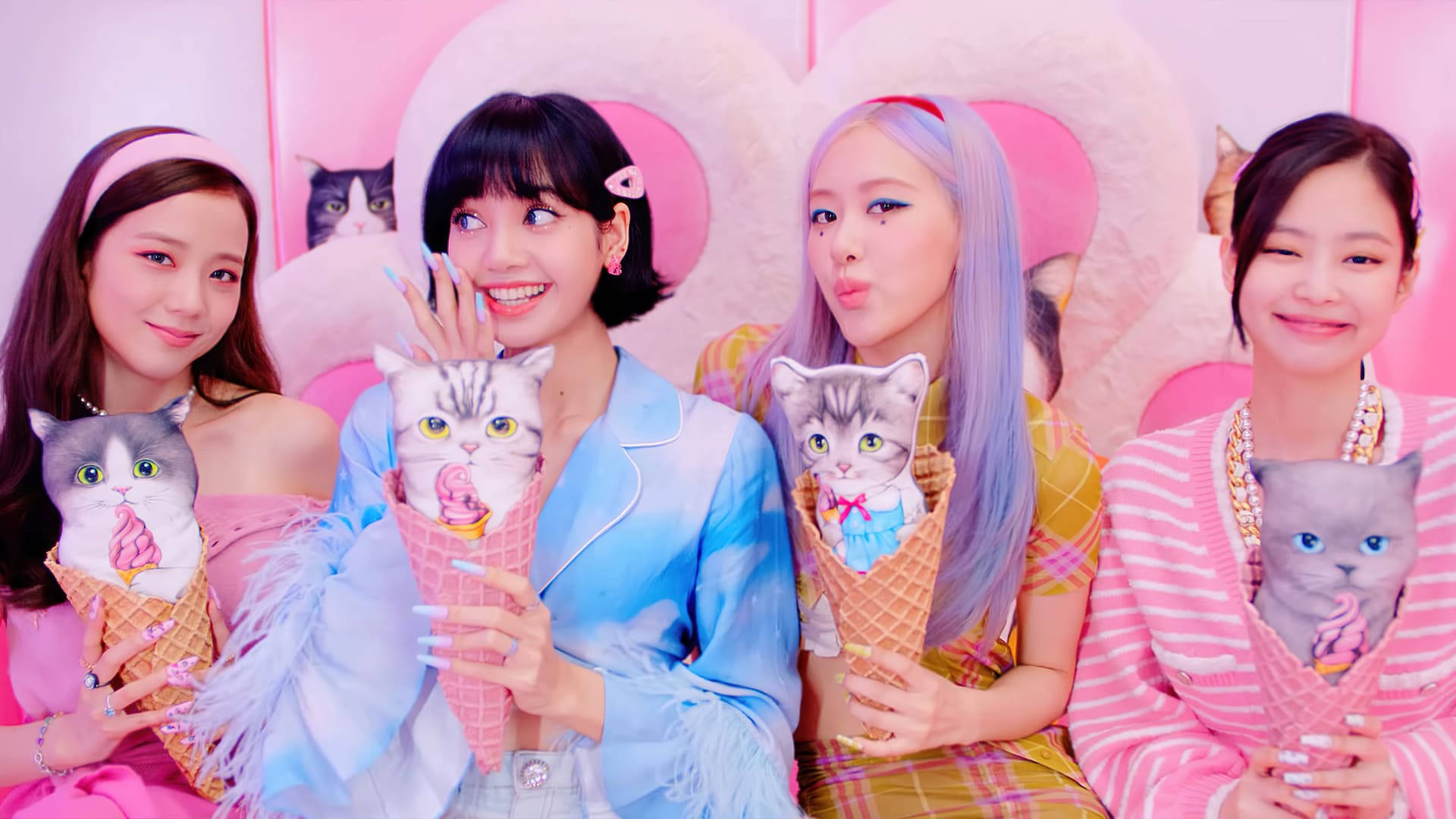 Blackpink かわいいアイスクリームMV撮影 壁紙