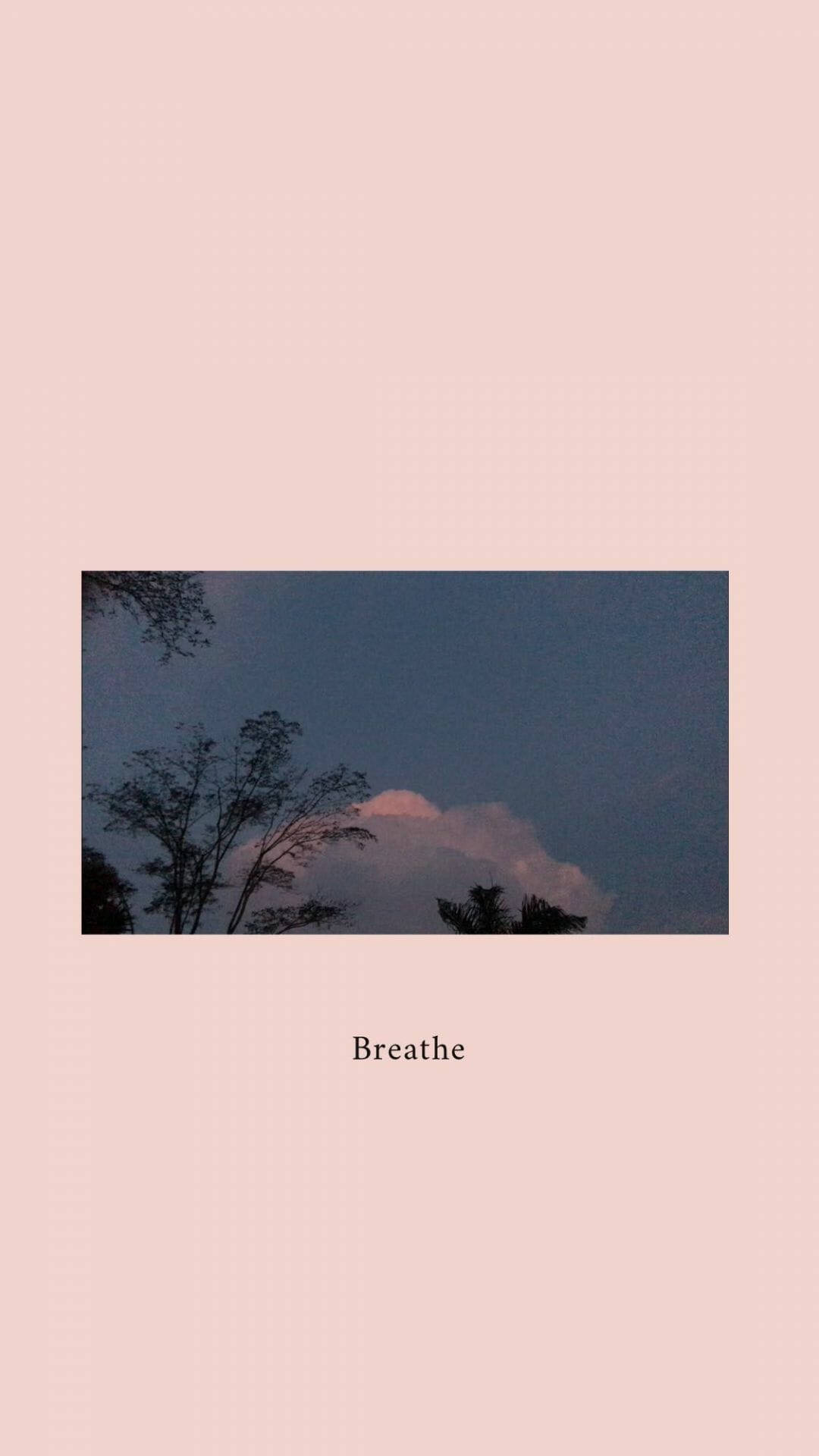 Breathe エステティック ピンク iPhone Xr 壁紙