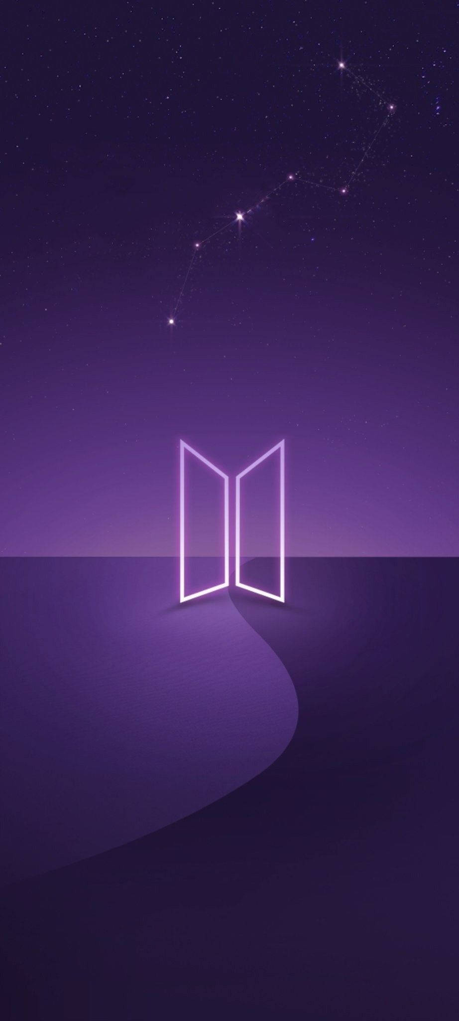 BTS バイオレットロゴ 壁紙