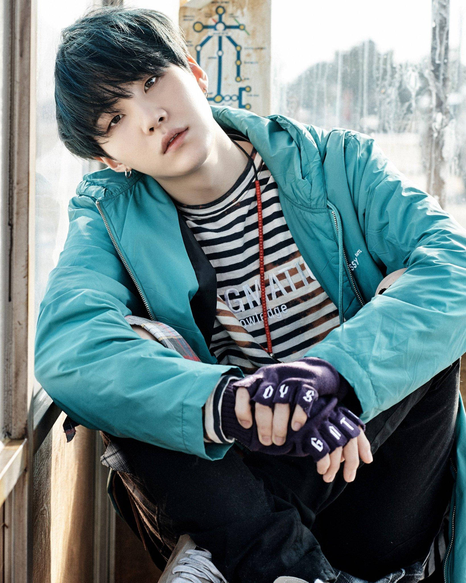 可愛いBTSシュガのブルー 壁紙