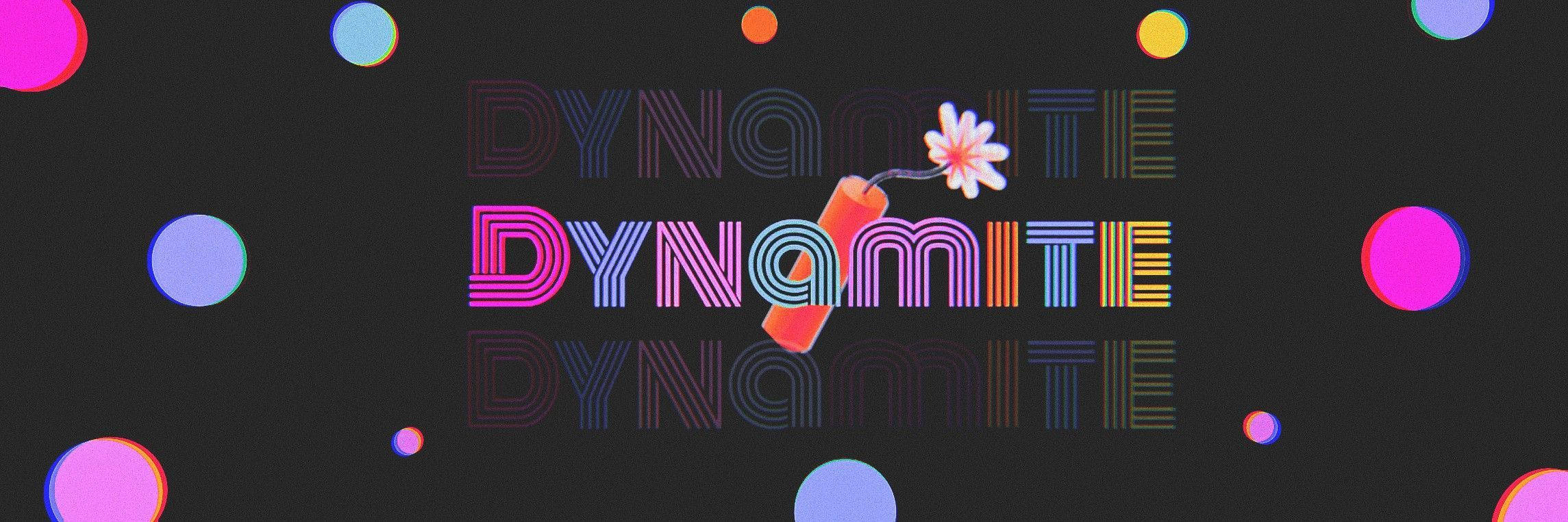 BTS Dynamite 花とラップトップ 壁紙
