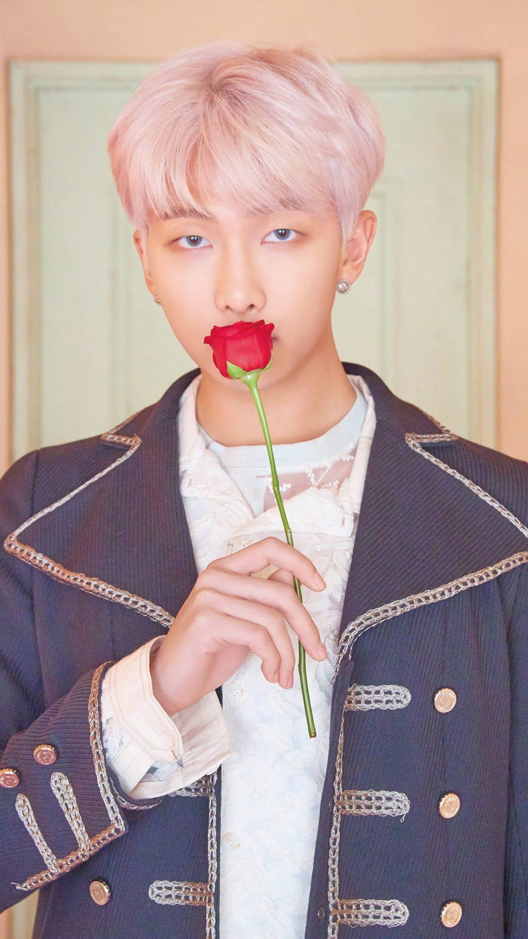 可愛いBTS RMとバラ 壁紙