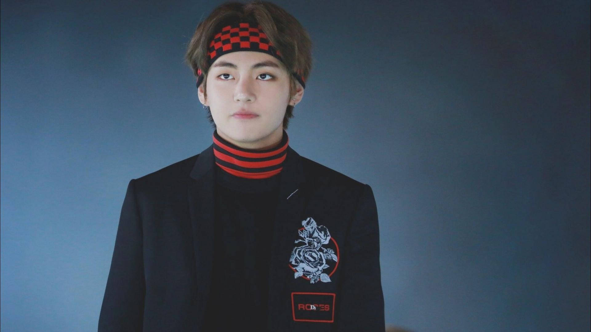 可愛いBTS Vの黒と赤 壁紙