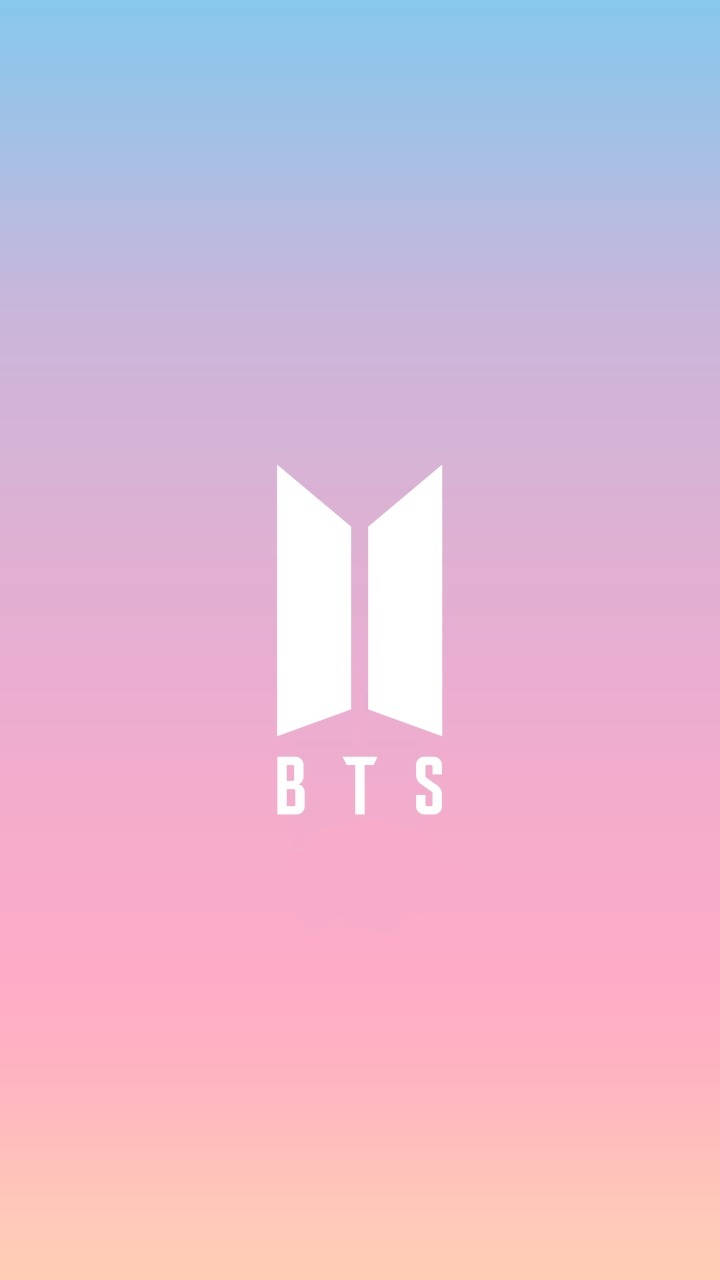 グラデーションピンクのBTSロゴ 壁紙