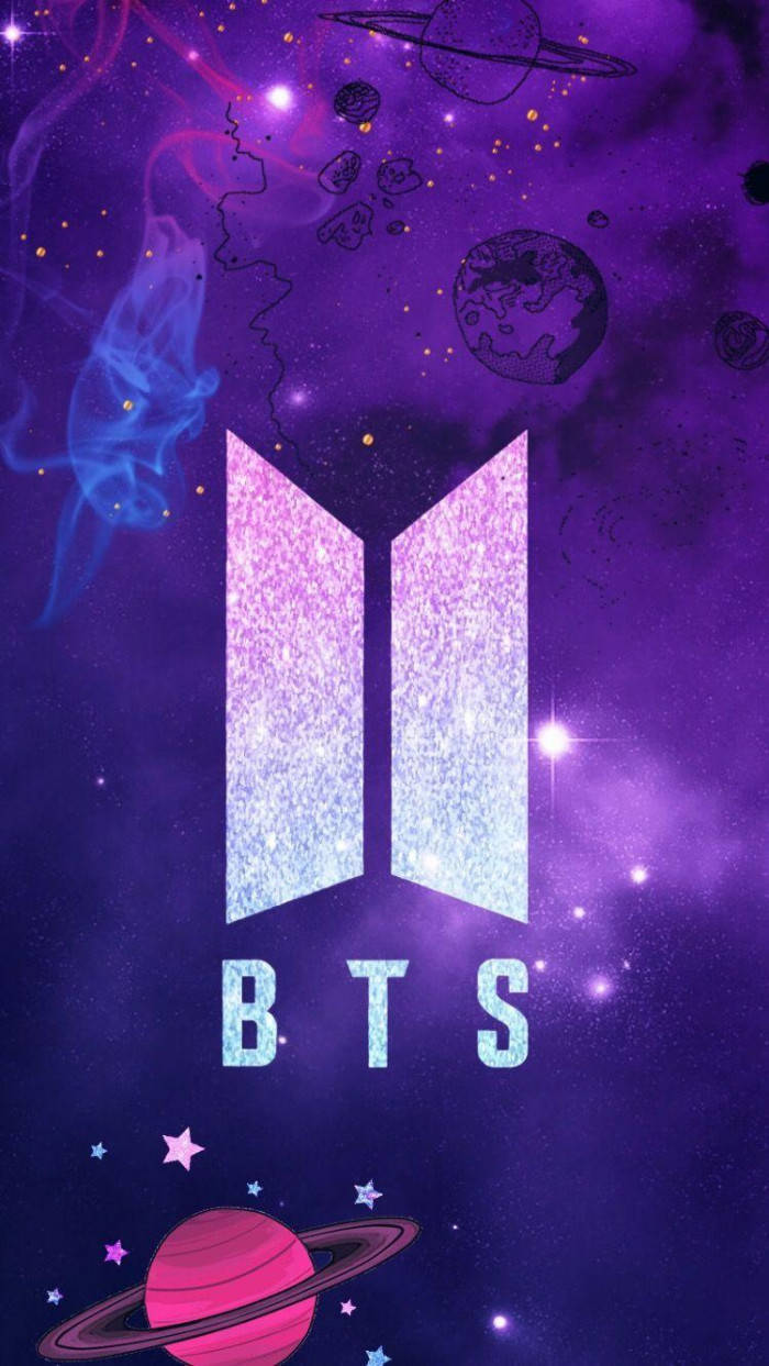BTS 銀河ロゴと惑星 壁紙