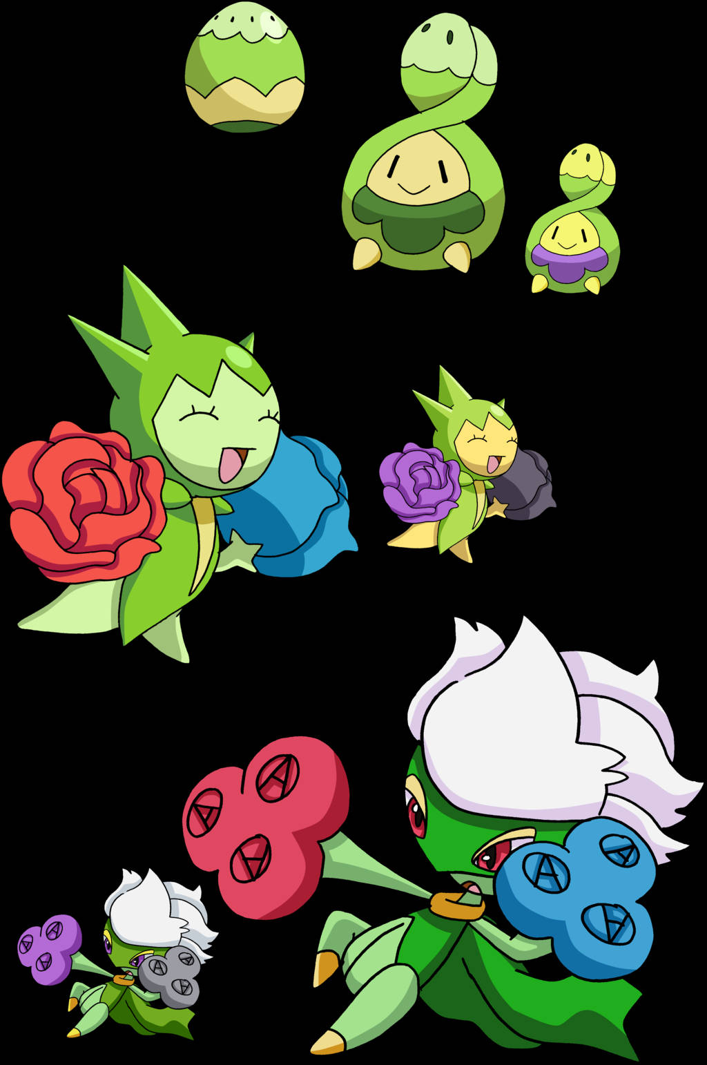 Budew、Roselia、Roserade 壁紙
