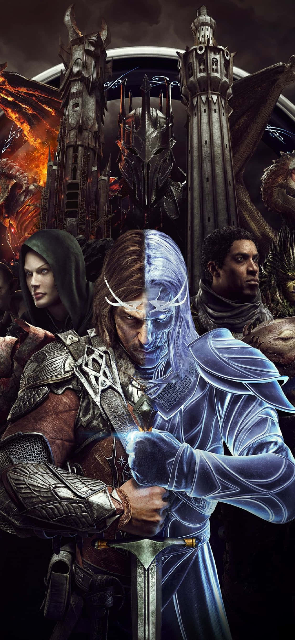 Characters In iPhone X Shadow Of Mordor Background 壁紙