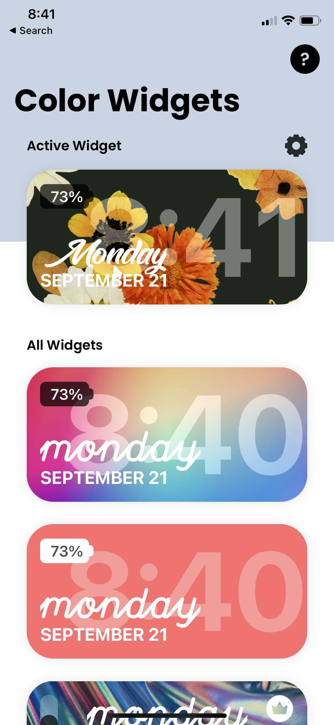color widgets - apk スクリーンショット 壁紙