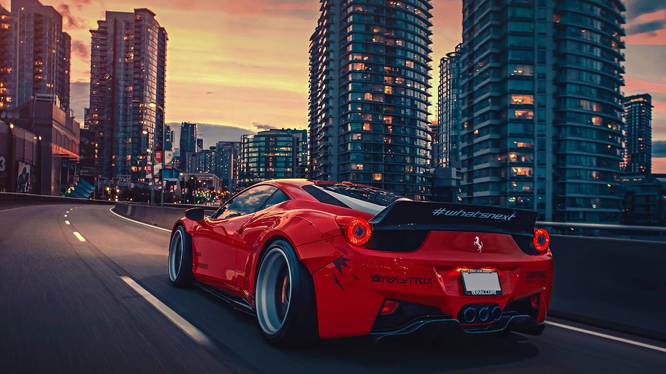Cool City 1366x768 フェラーリ HD 壁紙