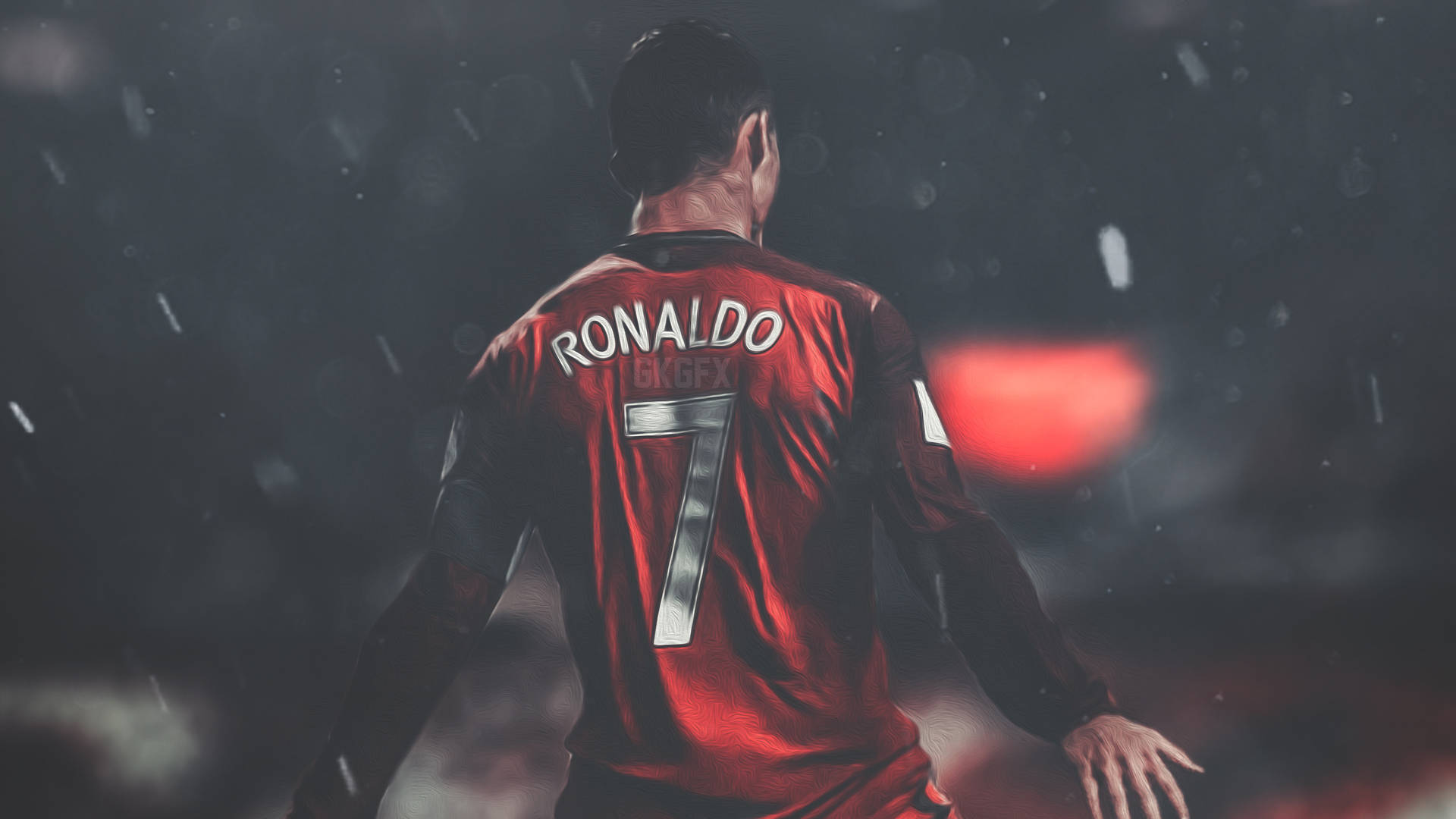 CR7 HD 雨中のサッカー試合 壁紙