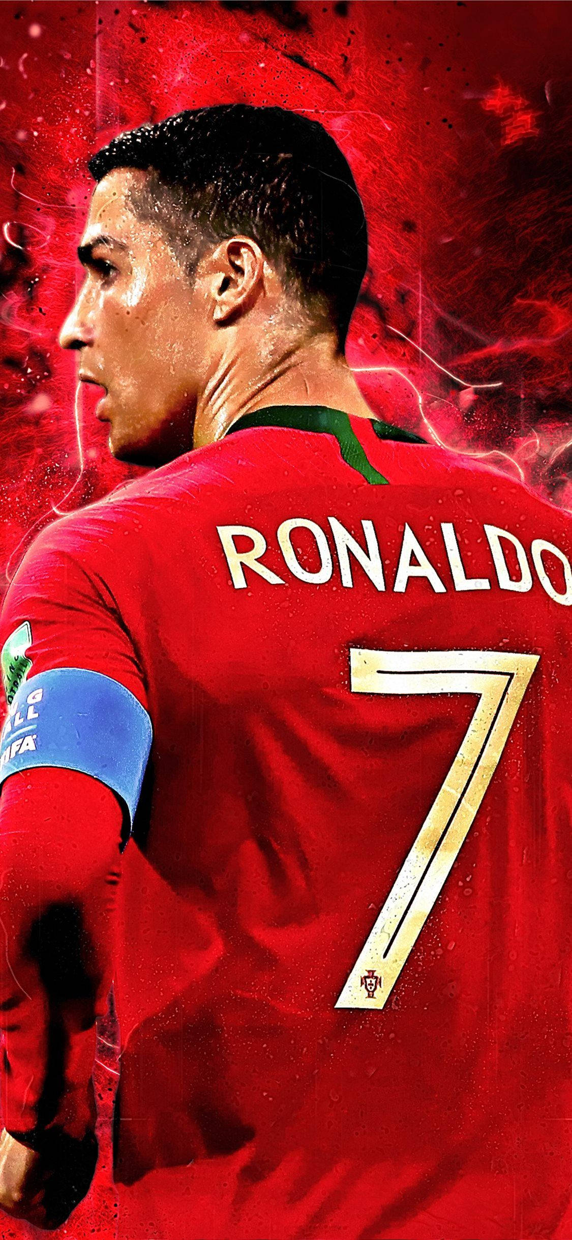 赤いCR7 クリスティアーノ・ロナウド iPhone 壁紙