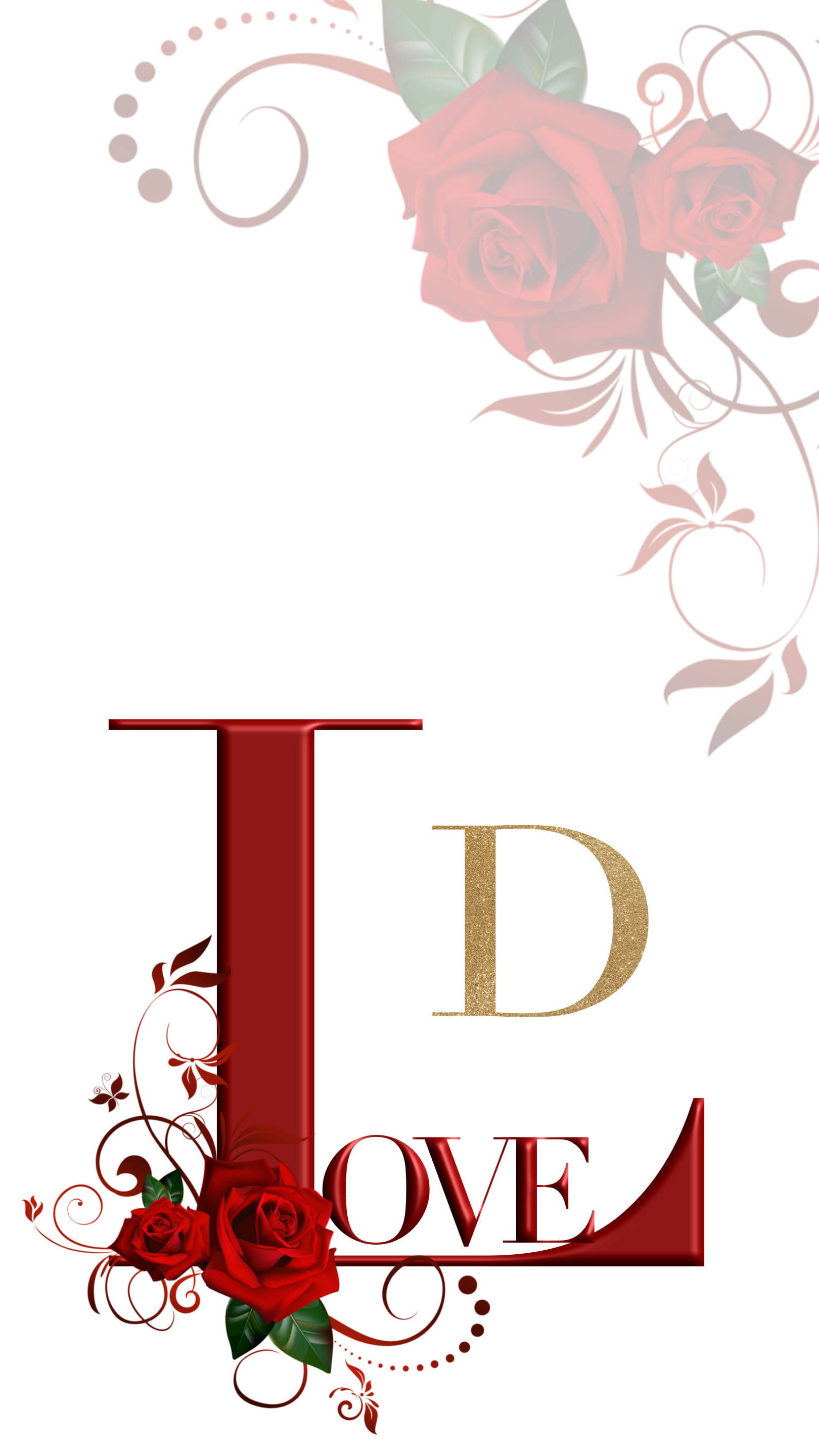 薔薇と共に愛のD 壁紙