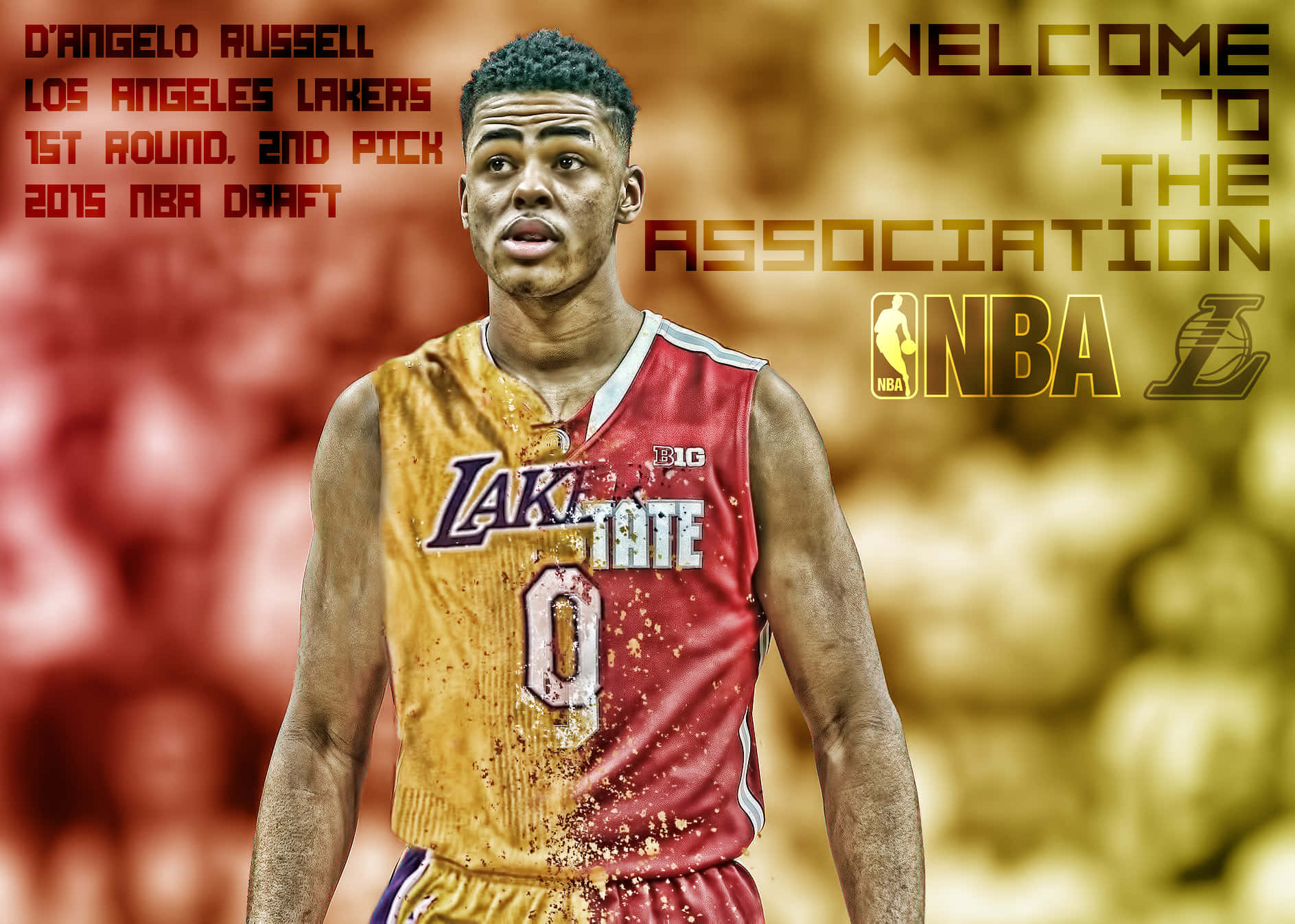 D'Angelo Russell レッドイエロー 壁紙