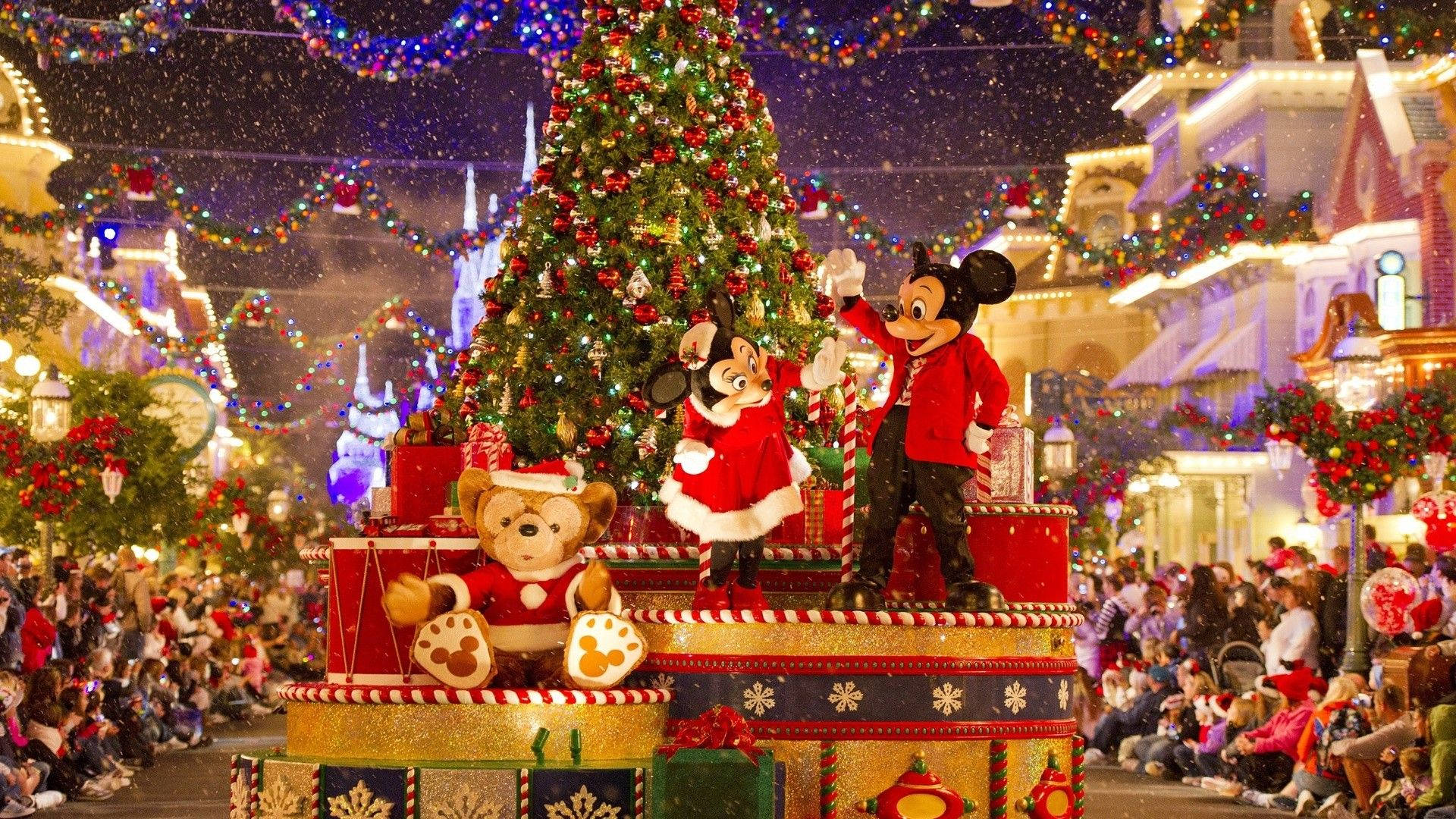 Disney 1920x1080 HD ミッキー＆ミニー クリスマスパフォーマンス 壁紙